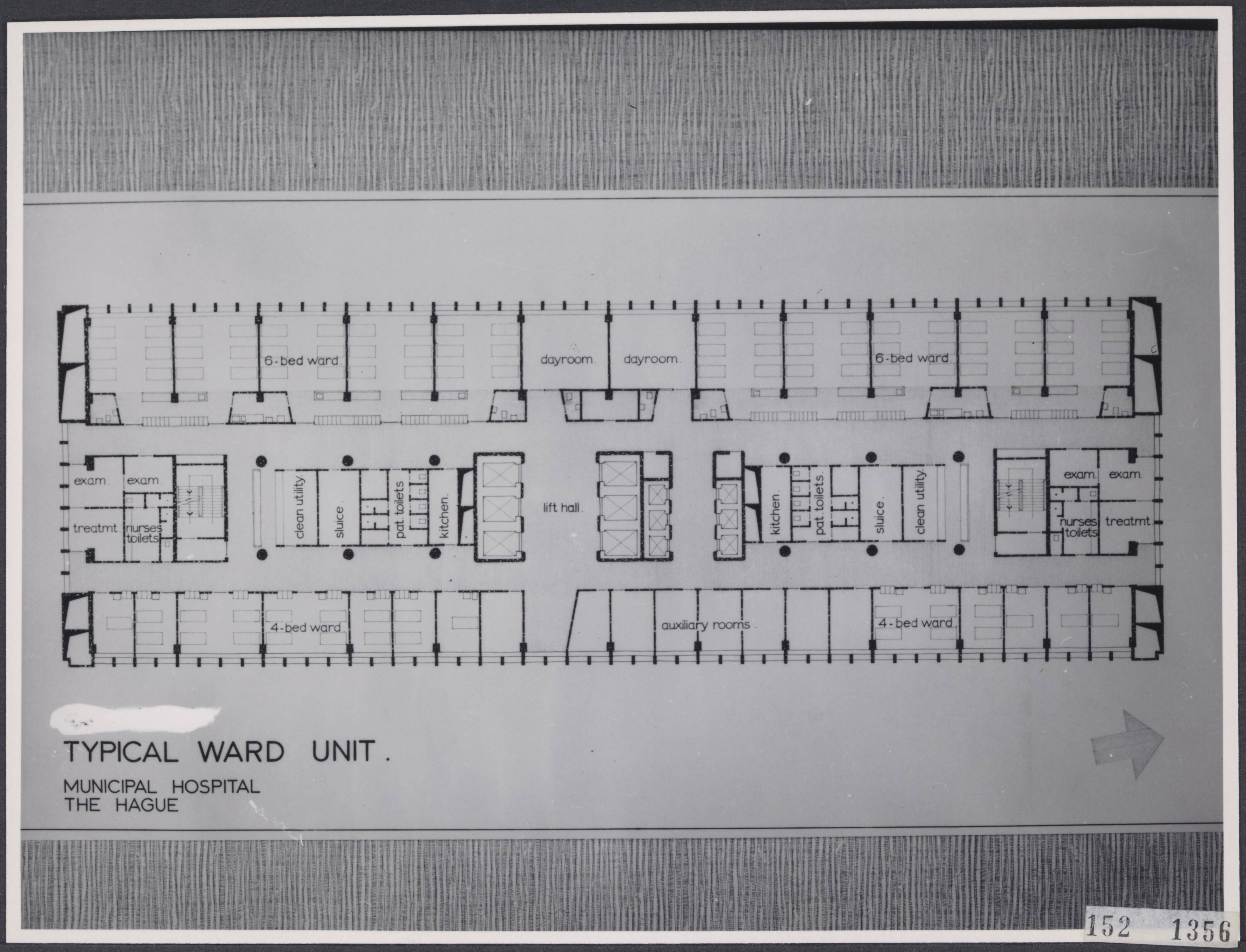 Fotocollectie Rijksvoorlichtingsdienst Eigen — Plattegrond ziekenhuis Leyenburg te Den Haag — Foto: Rousel (repro) / RVD. Licentie: Set B: Rechtenvrij / Publiek Domein. Bron: Nationaal Archief. http://hdl.handle.net/10648/af7b527a-d0b4-102d-bcf8-003048976d84