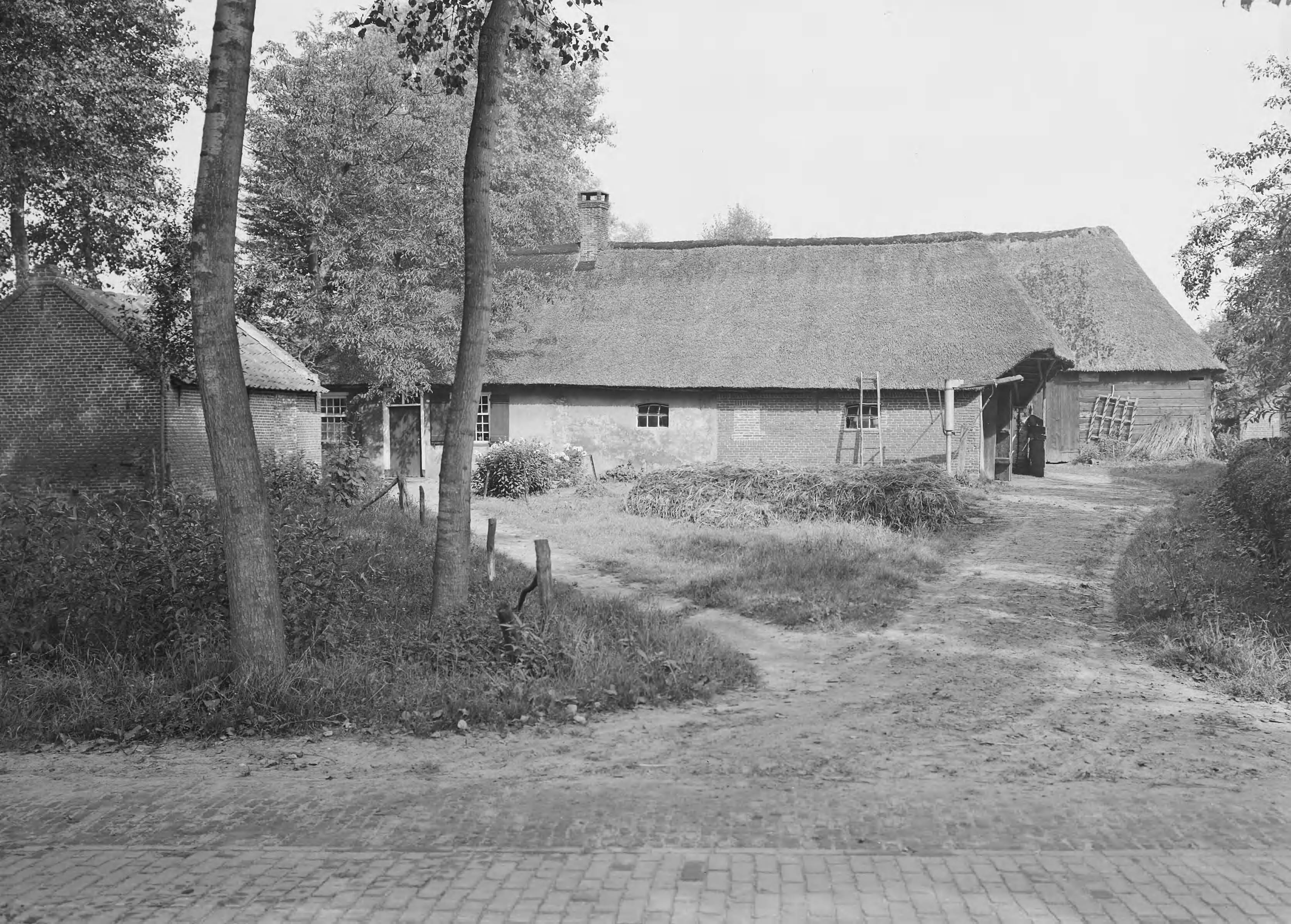Fotocollectie Nederlandse Heidemaatschappij — Brabantse boerderij te Haaren (N.B.) — Foto: Fotograaf Onbekend / Heidemij. Licentie: Set B: Rechtenvrij / Publiek Domein. Bron: Nationaal Archief. http://hdl.handle.net/10648/ae601902-d0b4-102d-bcf8-003048976d84