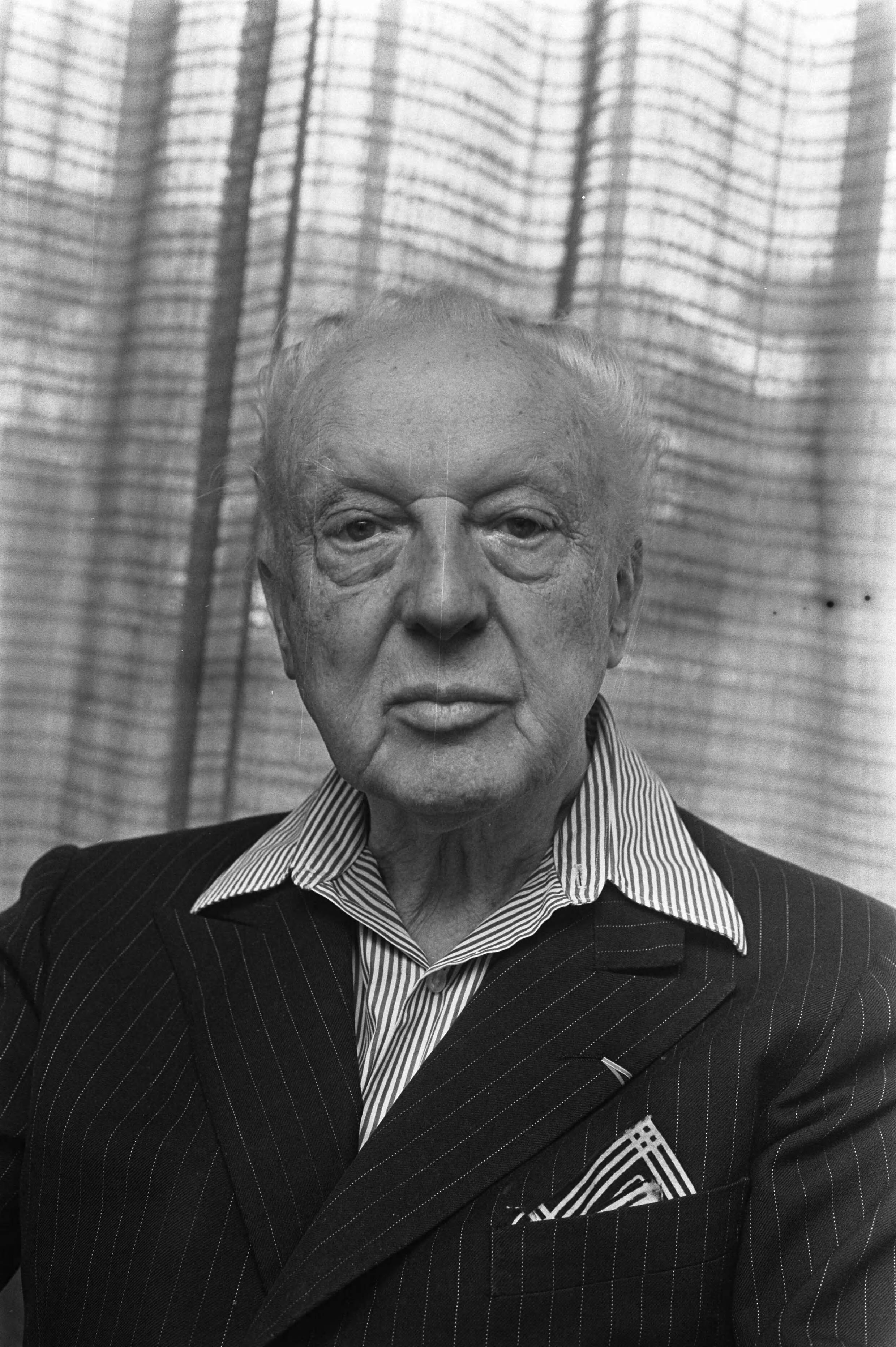 Fotocollectie Anefo — Leopold Stokowsky , 88 jaar , componist USA, houdt persconferentie te Hilversum, kop — Foto: Verhoeff, Bert / Anefo. Licentie: Set B: Rechtenvrij / Publiek Domein. Bron: Nationaal Archief. http://hdl.handle.net/10648/ab9f3c16-d0b4-102d-bcf8-003048976d84