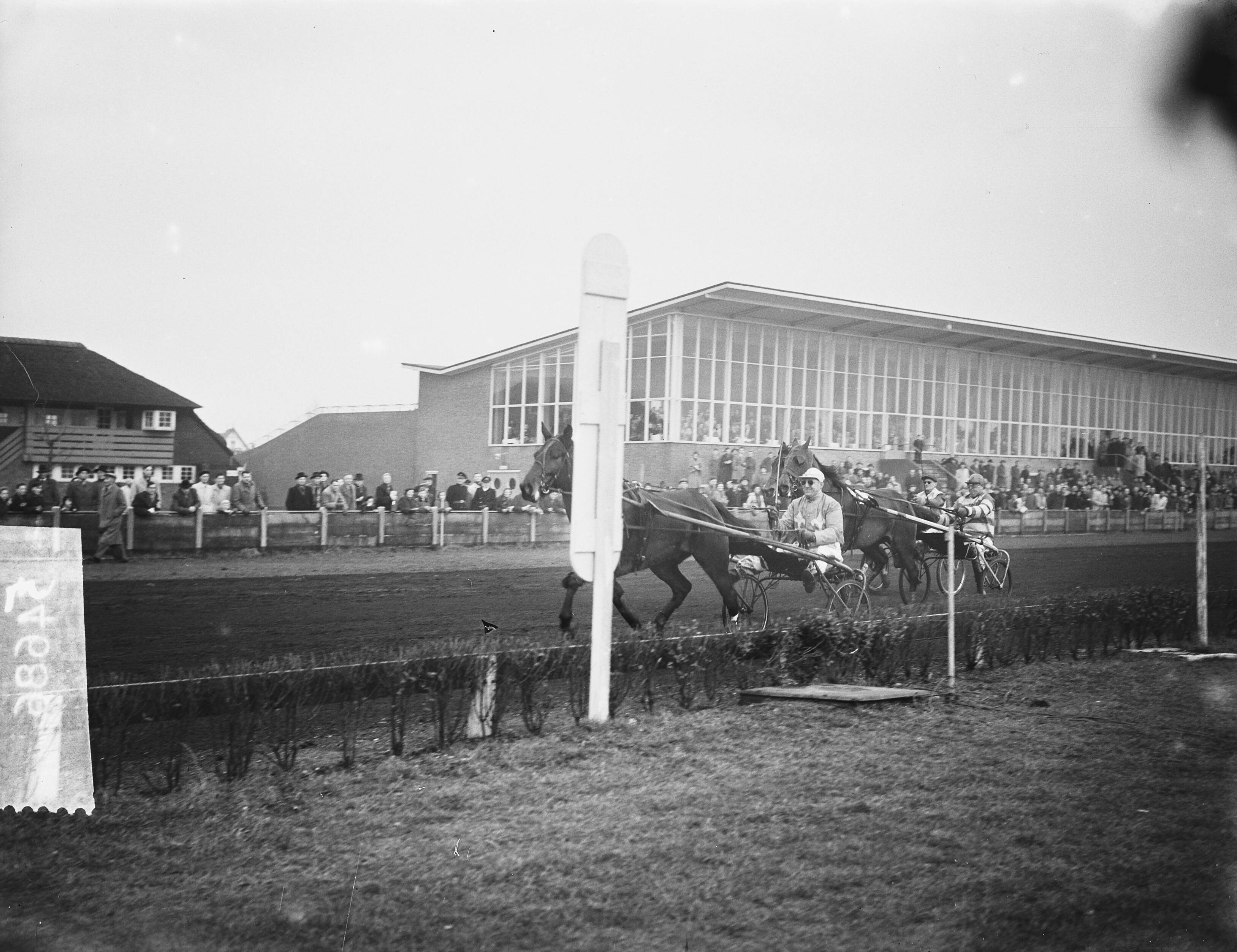 Fotocollectie Anefo — Draverijen Sportpark Hilversum — Foto: Bilsen, Joop van / Anefo. Licentie: Set B: Rechtenvrij / Publiek Domein. Bron: Nationaal Archief. http://hdl.handle.net/10648/a904587e-d0b4-102d-bcf8-003048976d84