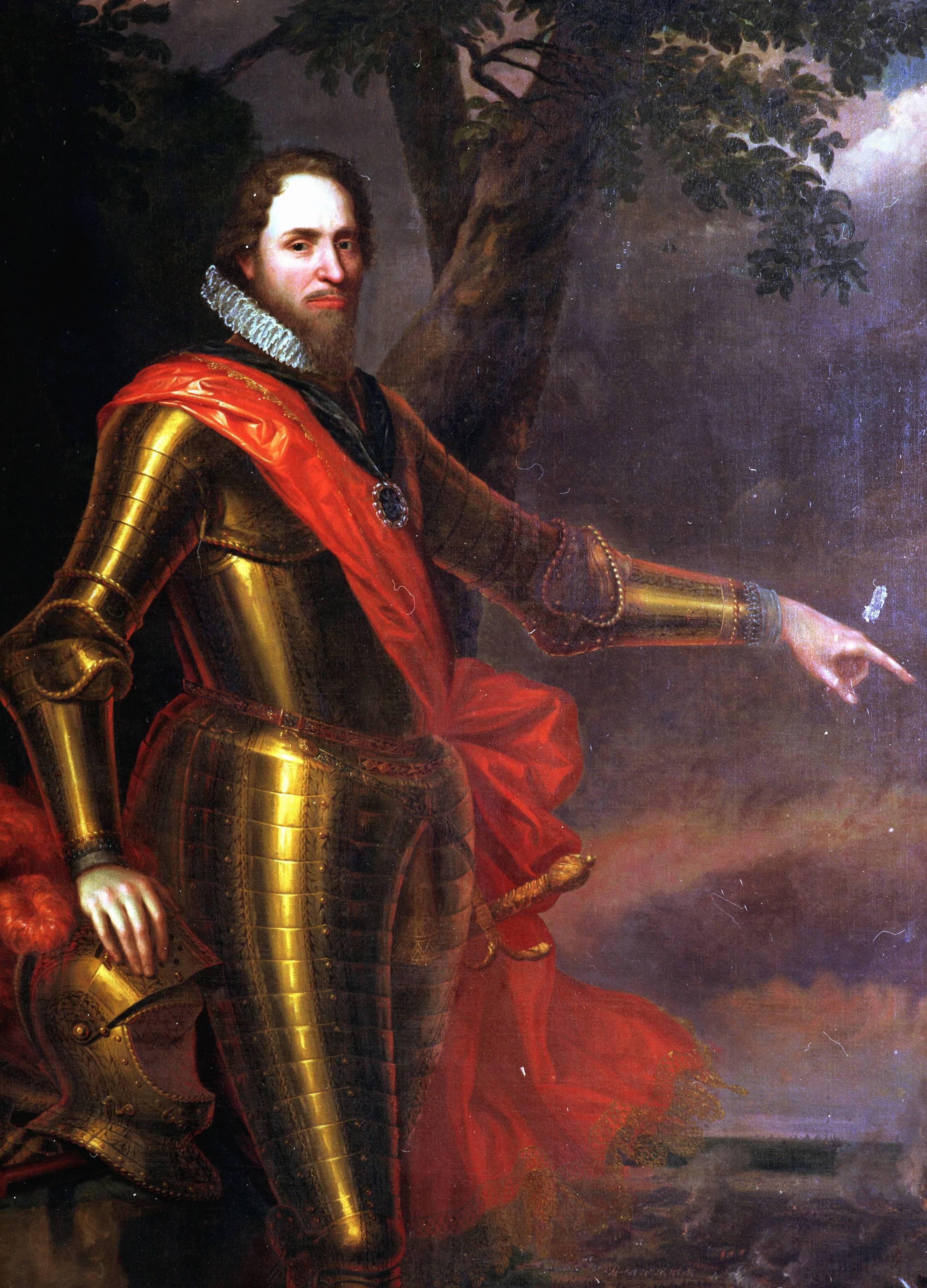 Fotocollectie RVD / Koninklijk Huis — Schilderij van Jean Henri Brandon uit 1697: stadhouder prins Maurits (1567 - 1625) in de Trêveszaal van het ministerie van Algemene Zaken, Binnenhof 20, Den Haag — Foto: Onbekend / RVD. Licentie: Set B: Rechtenvrij / Publiek Domein. Bron: Nationaal Archief. http://hdl.handle.net/10648/afb1f88e-d0b4-102d-bcf8-003048976d84