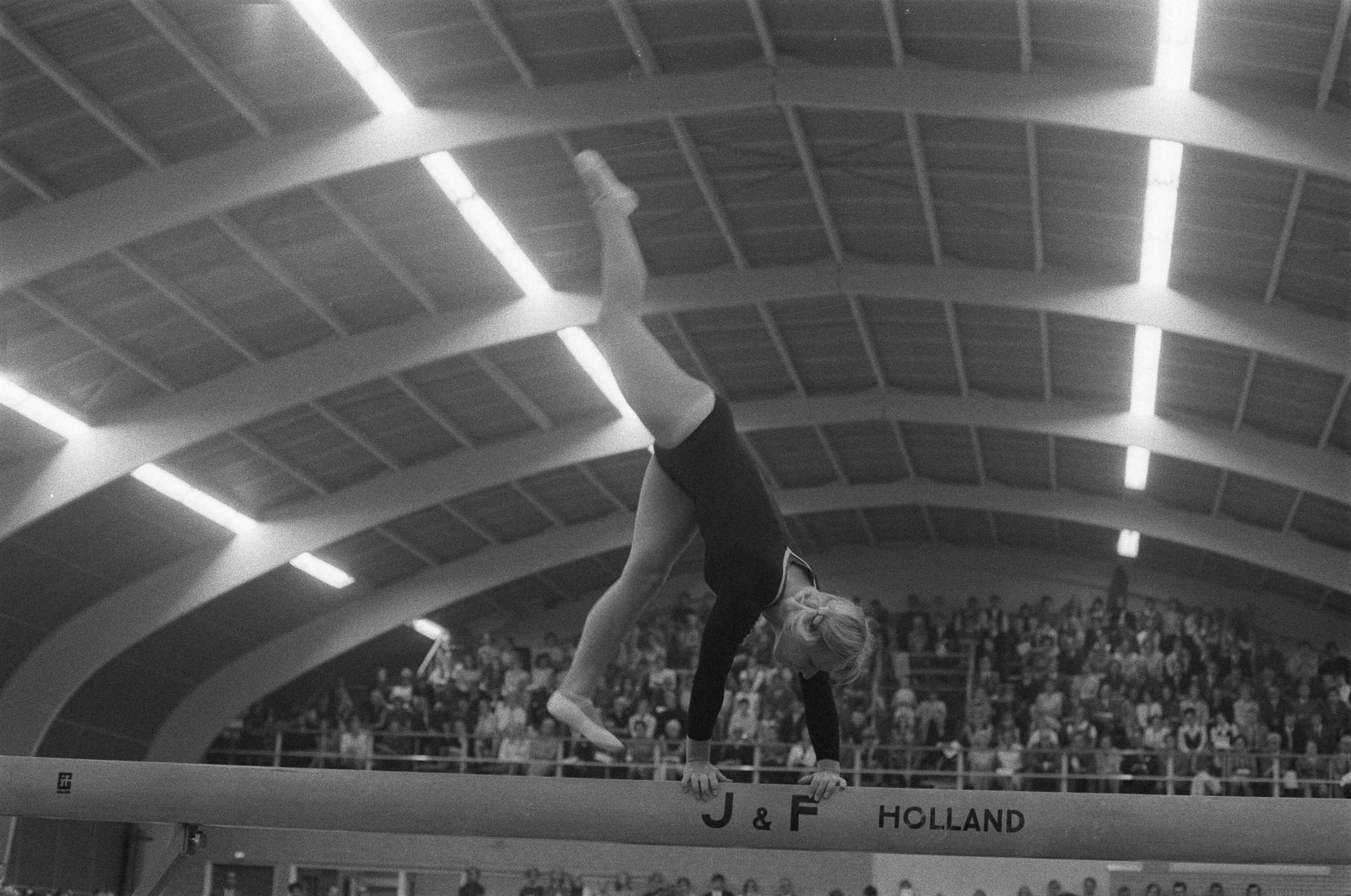 Fotocollectie Anefo — Keur turninterland Nederland tegen West-Duitsland in Groningen. Nummers 9.10 B. Domski in aktie, nummer 11 M. Klees in aktie — Foto: Verhoeff, Bert / Anefo. Licentie: Set B: Rechtenvrij / Publiek Domein. Bron: Nationaal Archief. http://hdl.handle.net/10648/ab7a73ea-d0b4-102d-bcf8-003048976d84