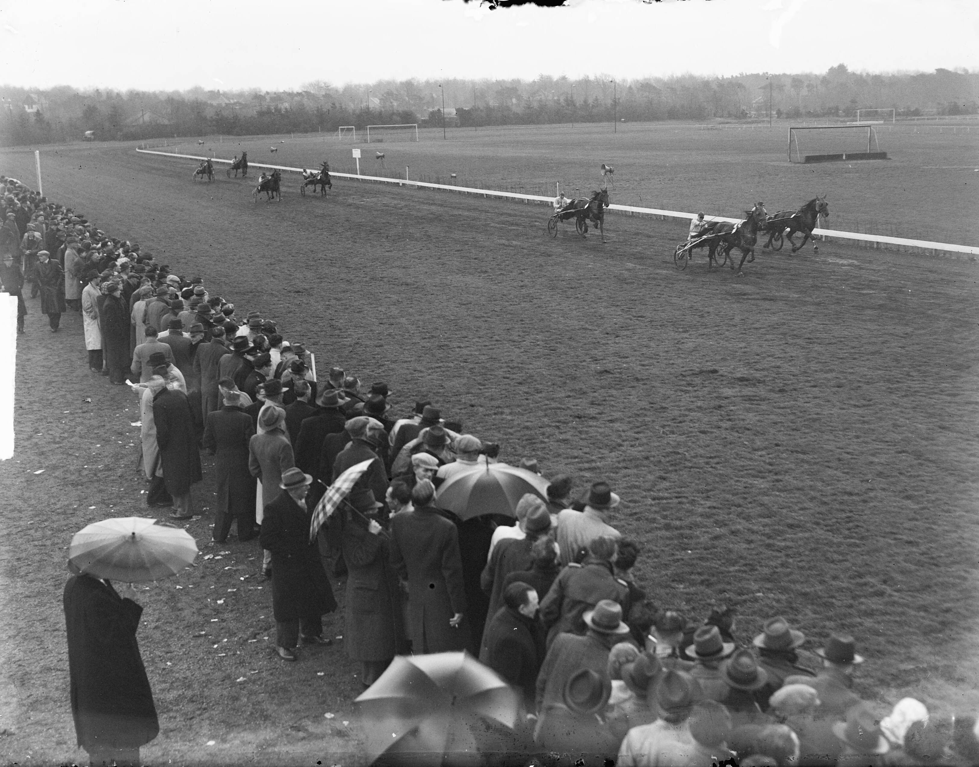 Fotocollectie Anefo — Grote paasprijs draverij in Hilversum, overzicht — Foto: Oorschot, […] van / Anefo. Licentie: Set B: Rechtenvrij / Publiek Domein. Bron: Nationaal Archief. http://hdl.handle.net/10648/a8d6eaba-d0b4-102d-bcf8-003048976d84