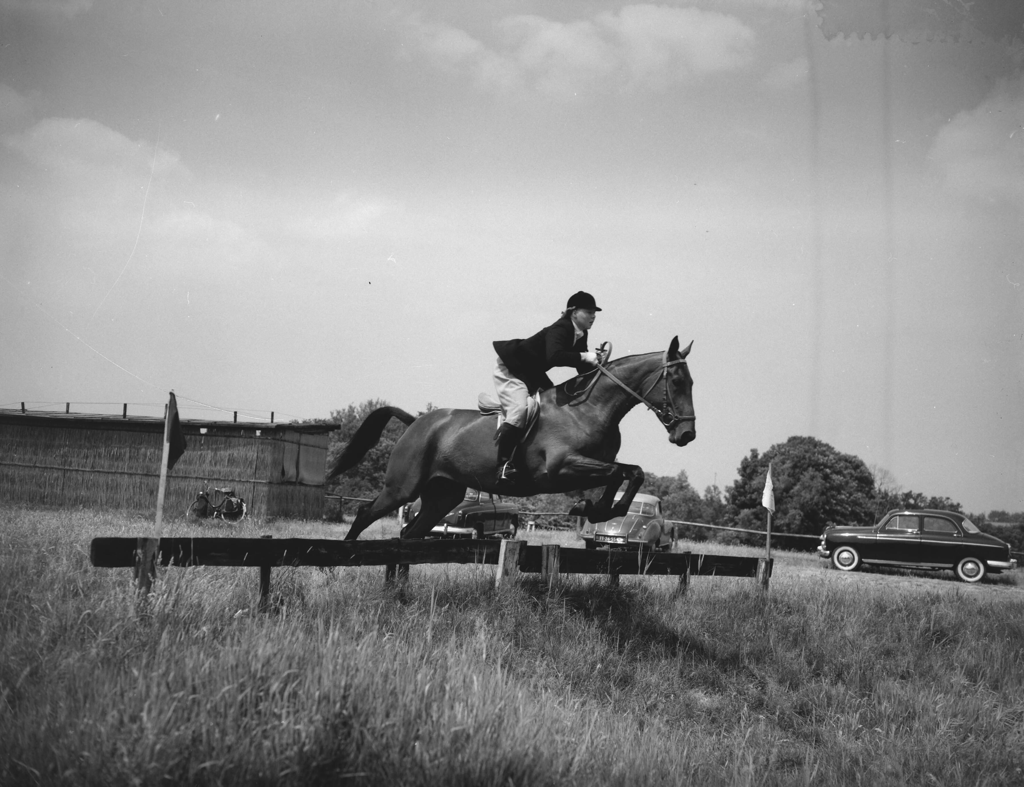 Fotocollectie Anefo — Nationaal concours hippique in het Westbroekpark te Den Haag. Prinses Beatrix in actie — Foto: Rossem, Wim van / Anefo. Licentie: Set B: Rechtenvrij / Publiek Domein. Bron: Nationaal Archief. http://hdl.handle.net/10648/a97e5da4-d0b4-102d-bcf8-003048976d84