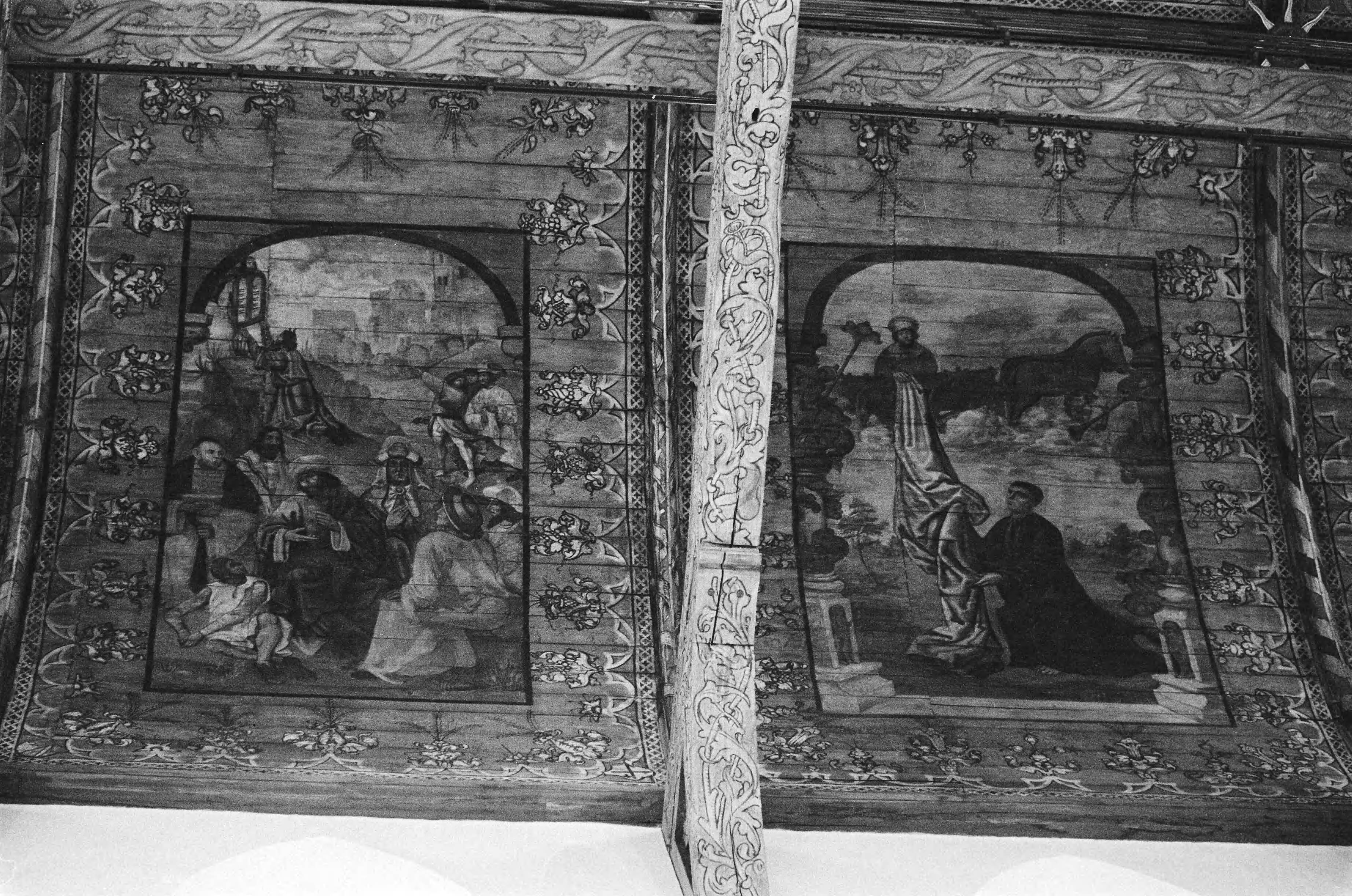 Fotocollectie Anefo — Grote of St. Vituskerk in Naarden gerestaureerd; twee van de gerestaureerde plafondschilderingen — Foto: Verhoeff, Bert / Anefo. Licentie: Set B: Rechtenvrij / Publiek Domein. Bron: Nationaal Archief. http://hdl.handle.net/10648/acc01dea-d0b4-102d-bcf8-003048976d84