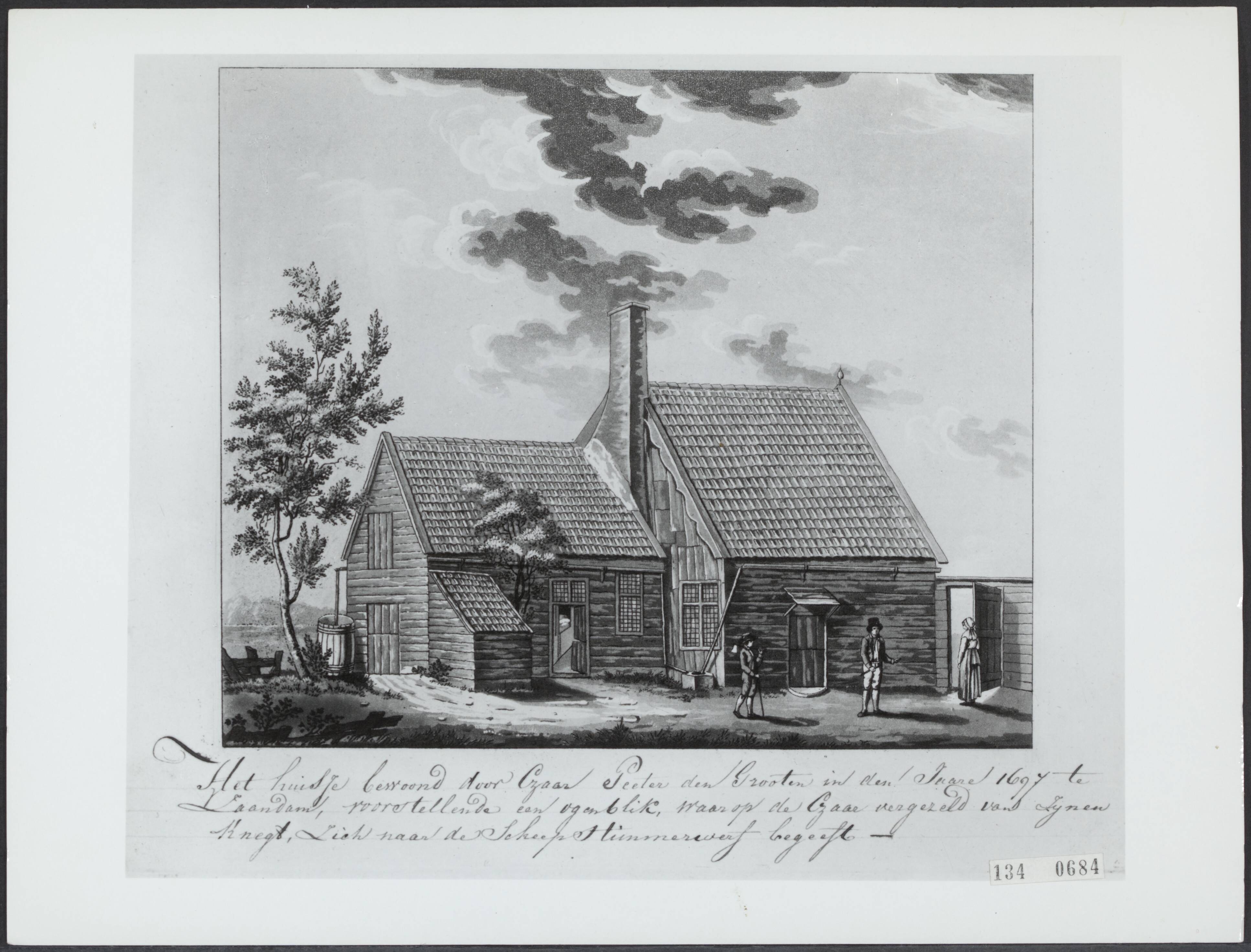 Fotocollectie Rijksvoorlichtingsdienst Eigen — Het Czaar Peterhuisje te Zaandam te Zaandam. Tsaar Peter de Grote gaat naar de scheeptimmerwerf, vergezeld van een knecht — Foto: Rijksmuseum Amsterdam. Licentie: Set B: Rechtenvrij / Publiek Domein. Bron: Nationaal Archief. http://hdl.handle.net/10648/af5d4af0-d0b4-102d-bcf8-003048976d84