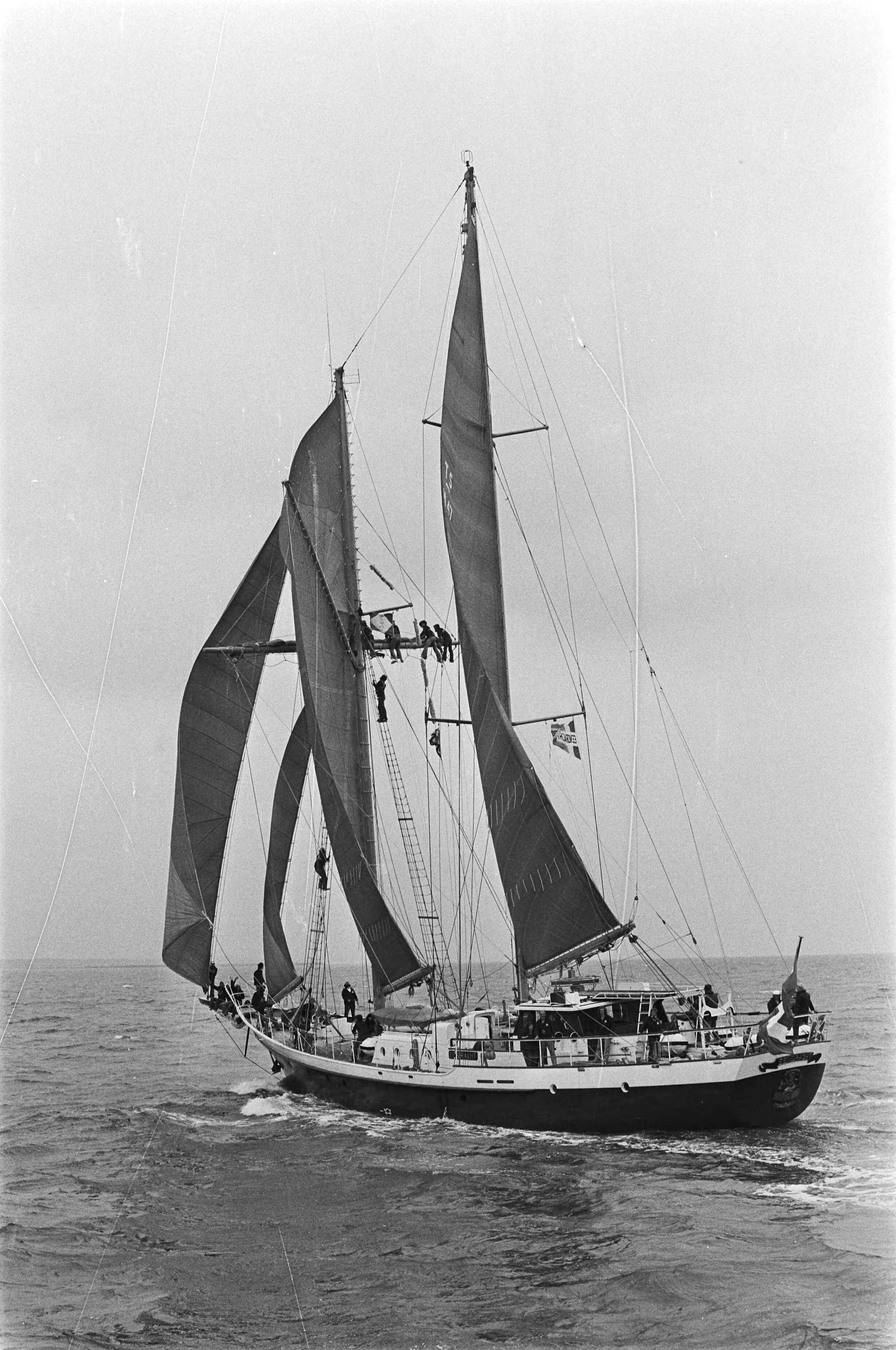 Fotocollectie Anefo — Zeilschip "De Eendracht" terug in Scheveningen, aankomst Eendracht — Foto: Peters, Hans / Anefo. Licentie: Set B: Rechtenvrij / Publiek Domein. Bron: Nationaal Archief. http://hdl.handle.net/10648/ac8ac2e4-d0b4-102d-bcf8-003048976d84