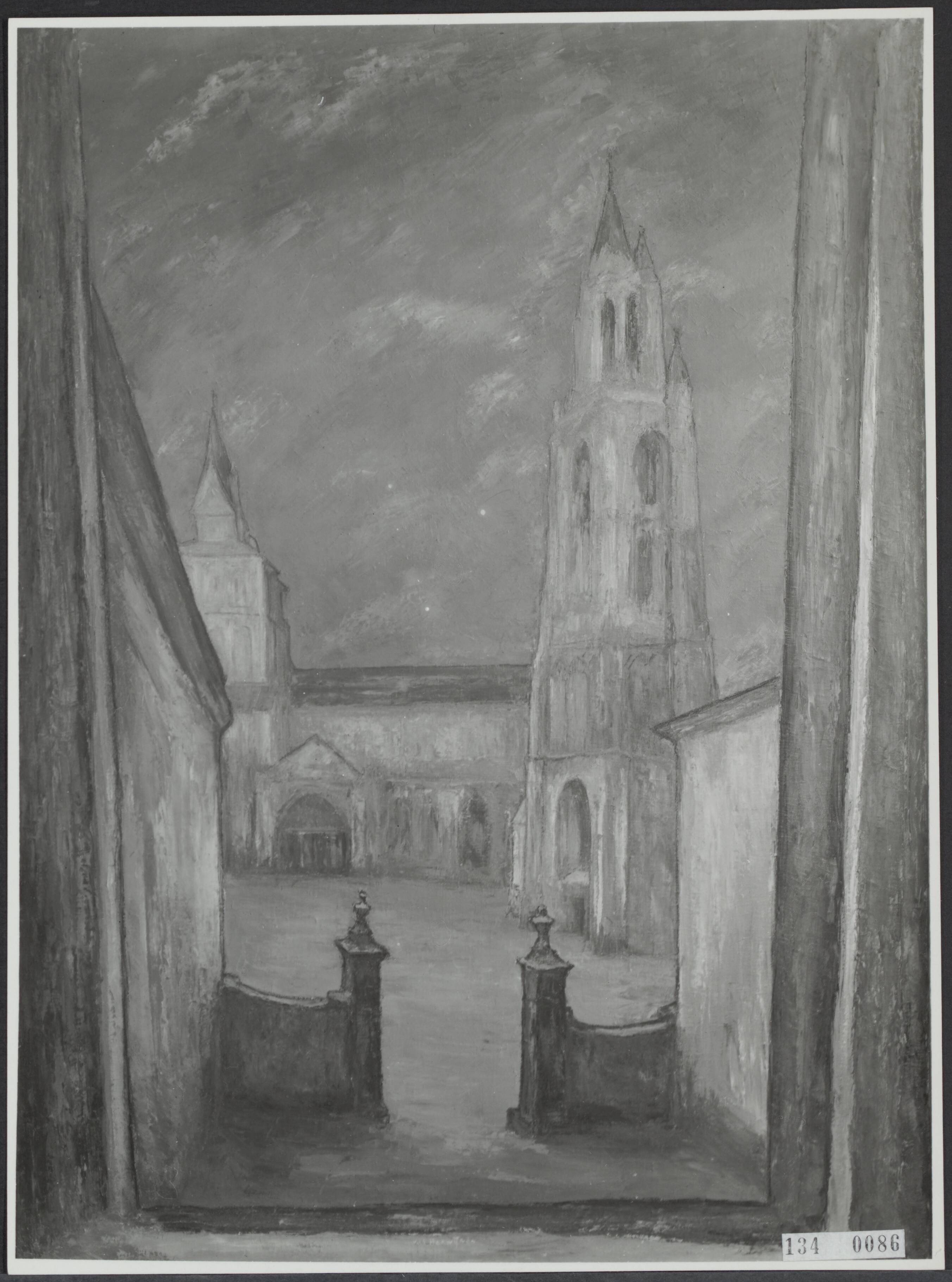Kunst / schilderijen, aquarellen en tekeningen [RVD] — Maastricht, St. Servaaskerk: Bergportaal met rechts de toren van de St. Janskerk. Schilderij van Jan van Herwijnen — Foto: Gemeentemusea van Amsterdam. Licentie: Set B: Rechtenvrij / Publiek Domein. Bron: Nationaal Archief. http://hdl.handle.net/10648/af5b6fb4-d0b4-102d-bcf8-003048976d84