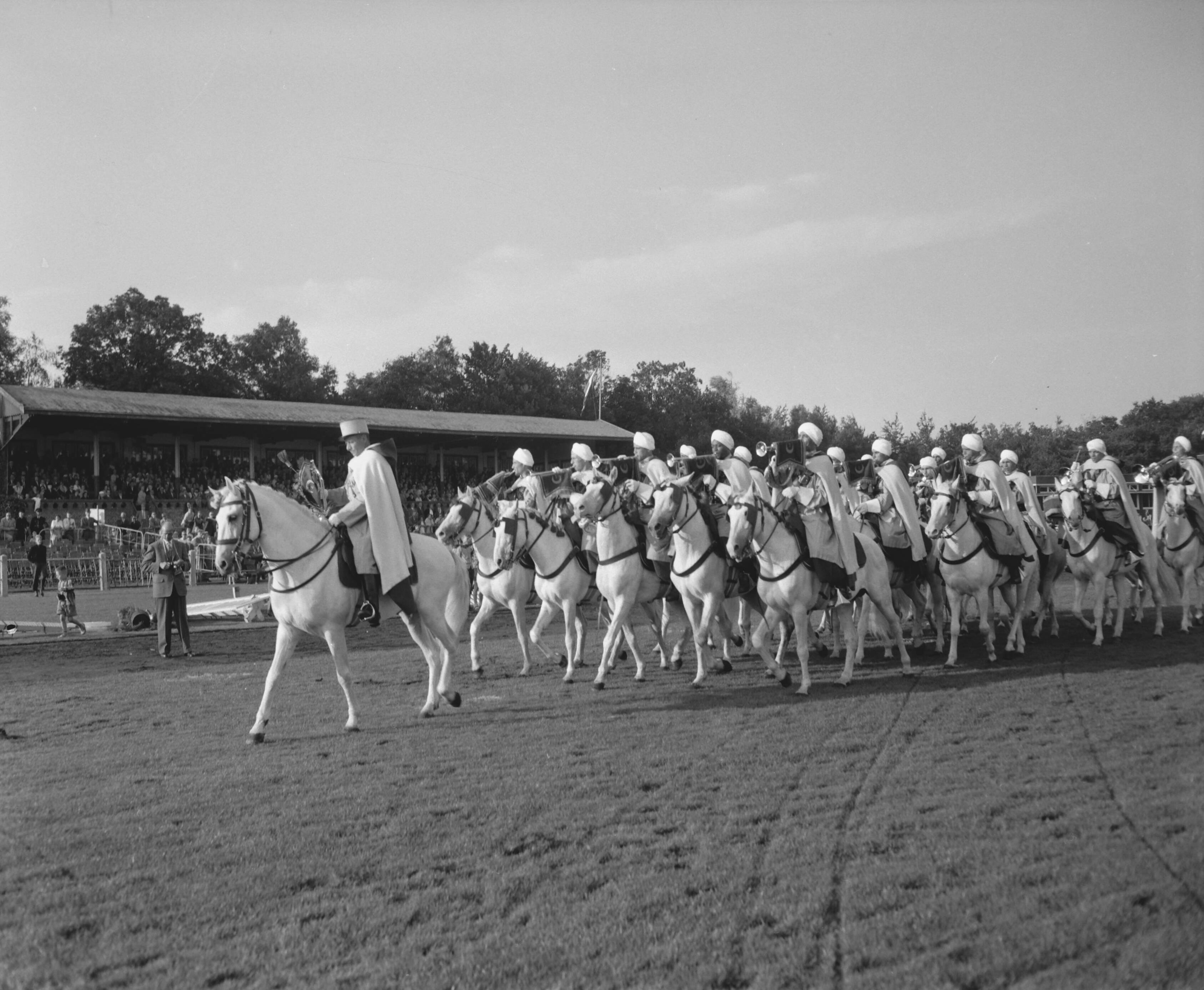 Fotocollectie Anefo — Concours hippique in Groningen, demonstraties van het Franse 7e eskadron "Spahis Algériens" — Foto: Bilsen, Joop van / Anefo. Licentie: Set B: Rechtenvrij / Publiek Domein. Bron: Nationaal Archief. http://hdl.handle.net/10648/a9834fa8-d0b4-102d-bcf8-003048976d84