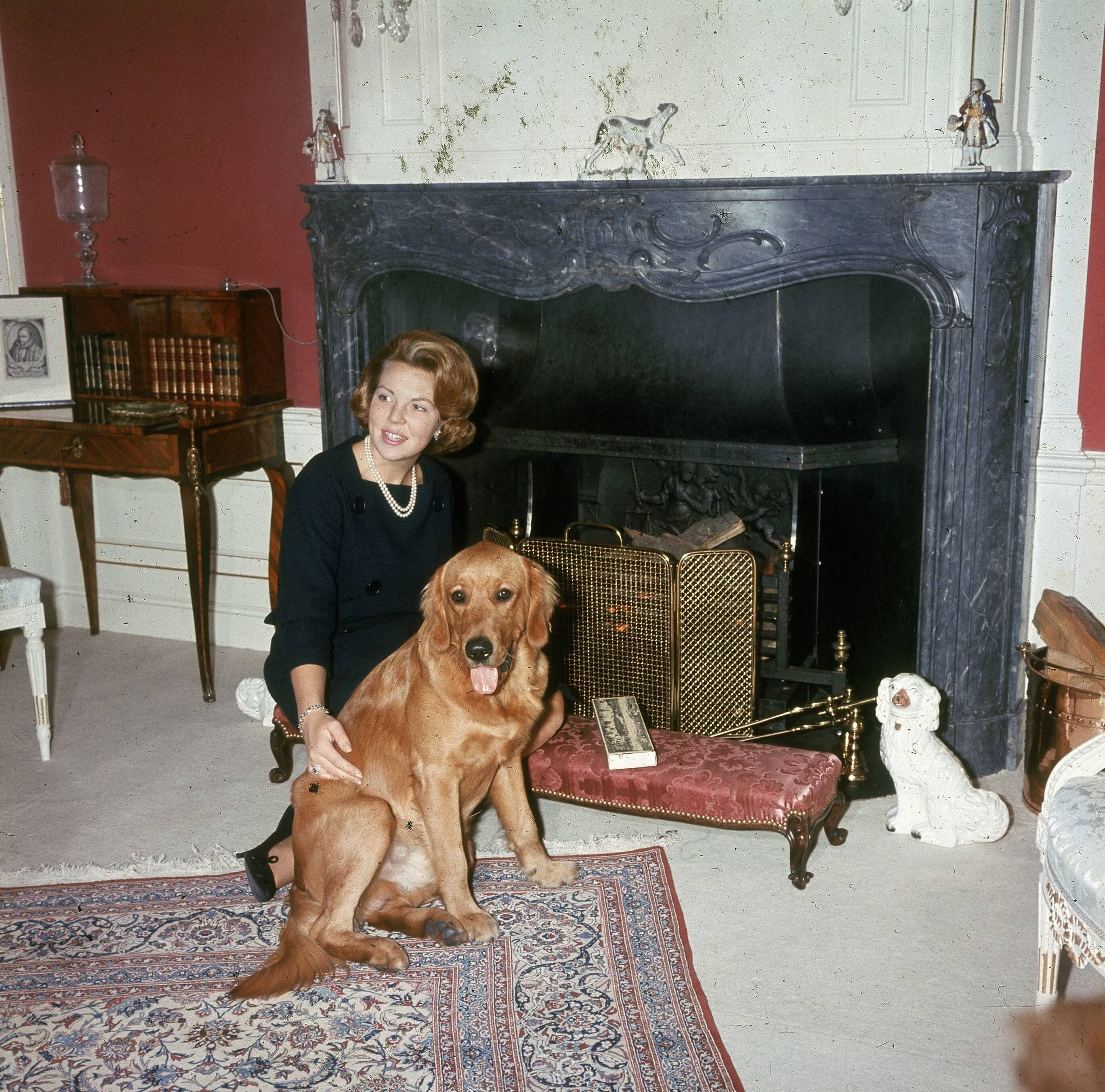 Fotocollectie RVD / Koninklijk Huis — Prinses Beatrix met hond Joris in Kasteel Drakensteyn — Foto: Reijken, Tiemen van der / RVD. Licentie: Set B: Rechtenvrij / Publiek Domein. Bron: Nationaal Archief. http://hdl.handle.net/10648/afb0f0b0-d0b4-102d-bcf8-003048976d84