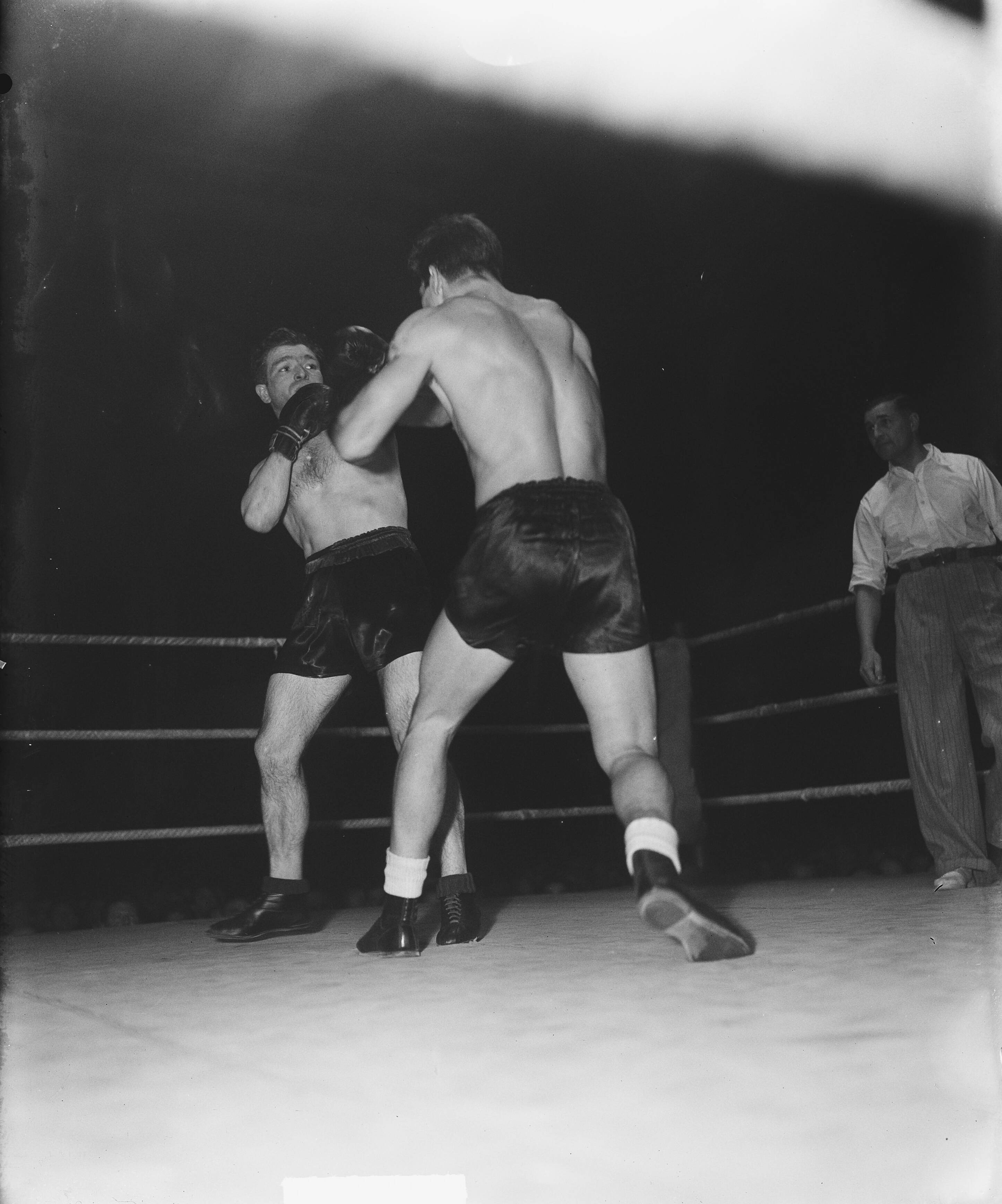 Fotocollectie Anefo — Boksen. Luc van Dam tegen Kid Marcel in de Haagse Dierentuin te Den Haag — Foto: Winterbergen, Rolf / Anefo. Licentie: Set B: Rechtenvrij / Publiek Domein. Bron: Nationaal Archief. http://hdl.handle.net/10648/a8d191d2-d0b4-102d-bcf8-003048976d84