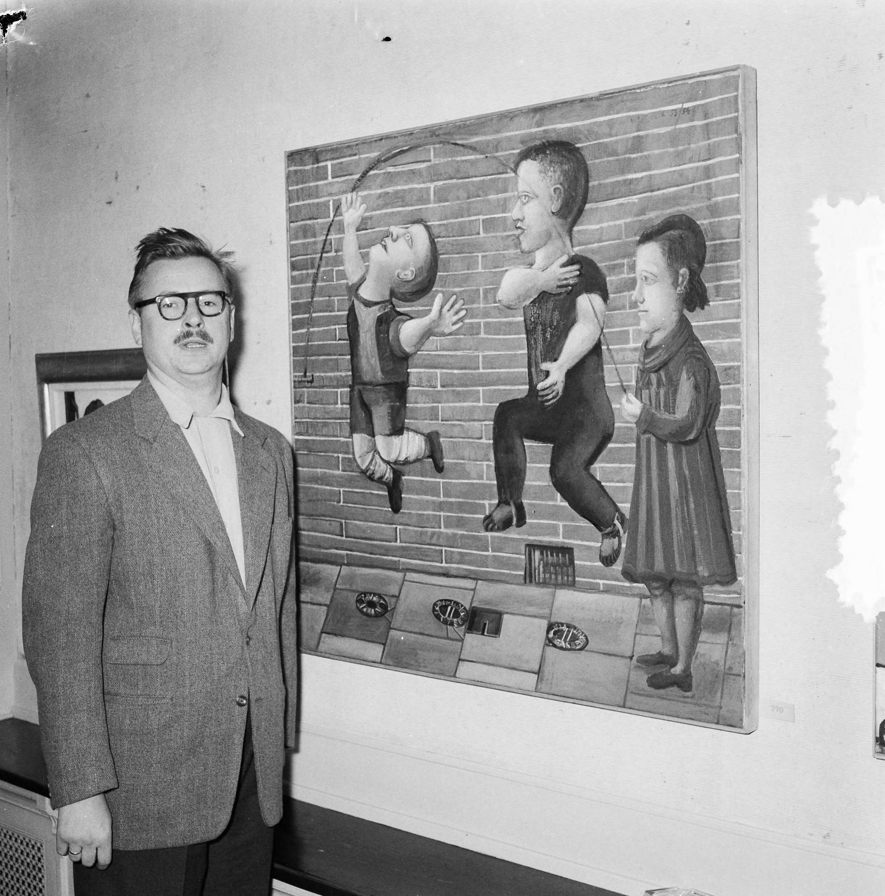 Fotocollectie Anefo — Uitreiking Jacob Marisprijs. Co Westerik bij zijn werk "Touwtje Springen" — Foto: Behrens, Herbert F. / Anefo. Licentie: Set B: Rechtenvrij / Publiek Domein. Bron: Nationaal Archief. http://hdl.handle.net/10648/a938f21e-d0b4-102d-bcf8-003048976d84