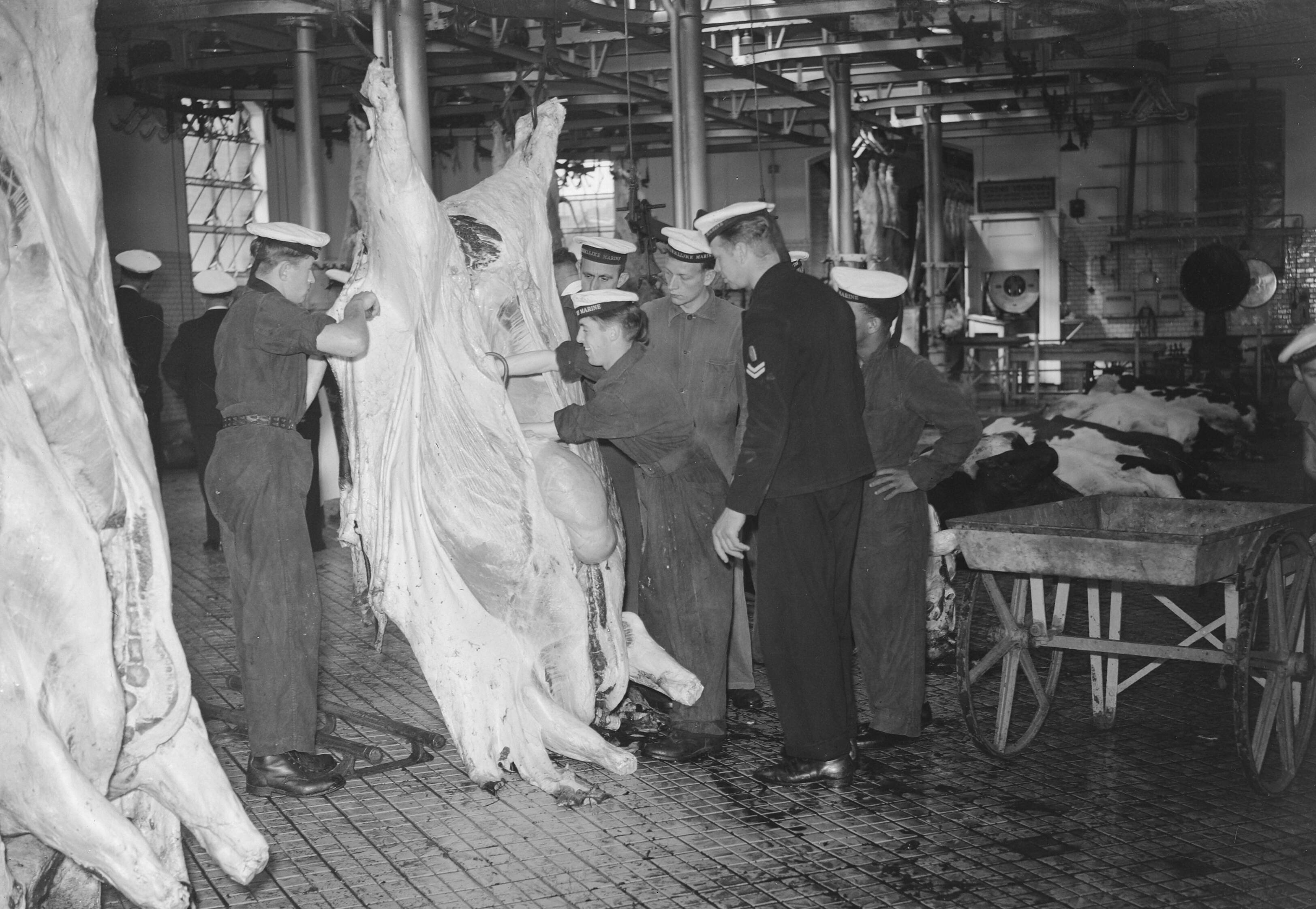 Fotocollectie Anefo — Commissie MOC Hilversum Le Grand op abattoir Utrecht — Foto: Oorschot, […] van / Anefo. Licentie: Set B: Rechtenvrij / Publiek Domein. Bron: Nationaal Archief. http://hdl.handle.net/10648/a8ce1822-d0b4-102d-bcf8-003048976d84