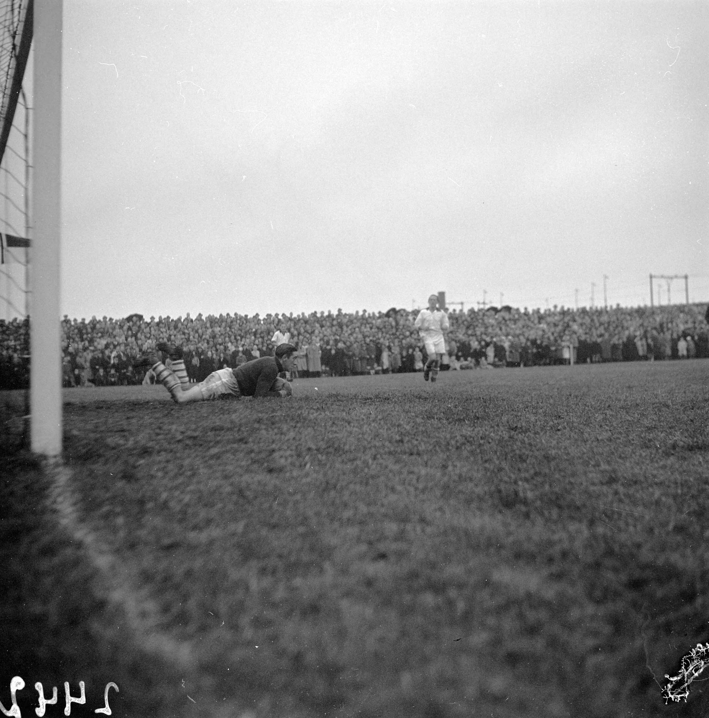 Fotocollectie Anefo — Voetbal. Zeeburgia tegen Haarlem 2-0. Keeper Wustenhoff vallend — Foto: Valk, […] van der / Anefo. Licentie: Set B: Rechtenvrij / Publiek Domein. Bron: Nationaal Archief. http://hdl.handle.net/10648/a8af3b82-d0b4-102d-bcf8-003048976d84