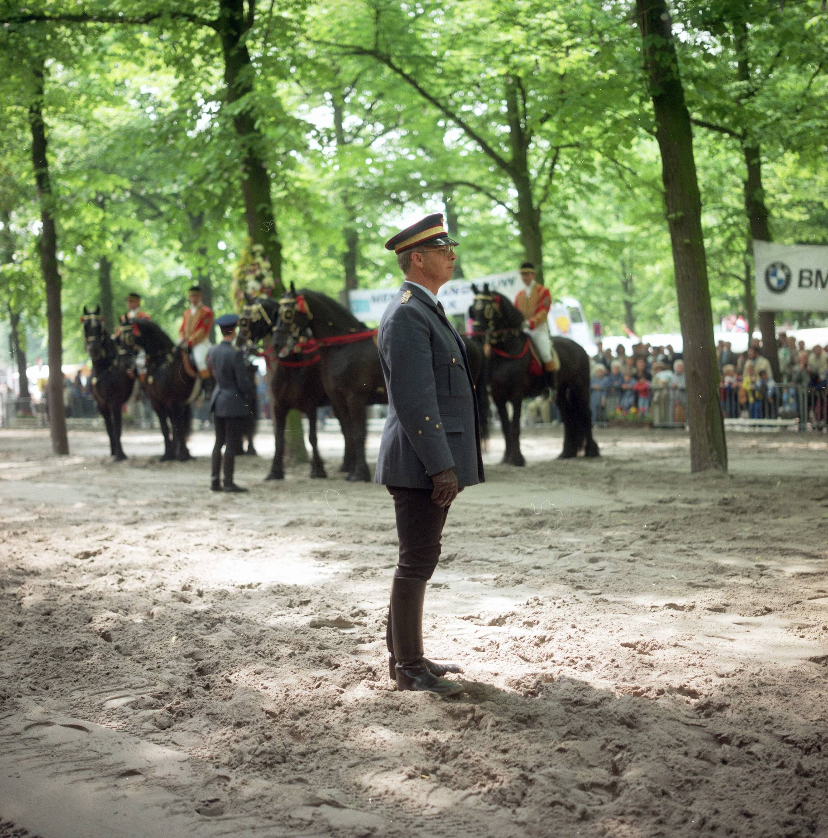 Fotocollectie RVD / Koninklijk Huis — Koninklijke stallen. oefening op Lange Voorhout te Den Haag — Foto: Studio Lanza / RVD. Licentie: Set B: Rechtenvrij / Publiek Domein. Bron: Nationaal Archief. http://hdl.handle.net/10648/afb1e164-d0b4-102d-bcf8-003048976d84