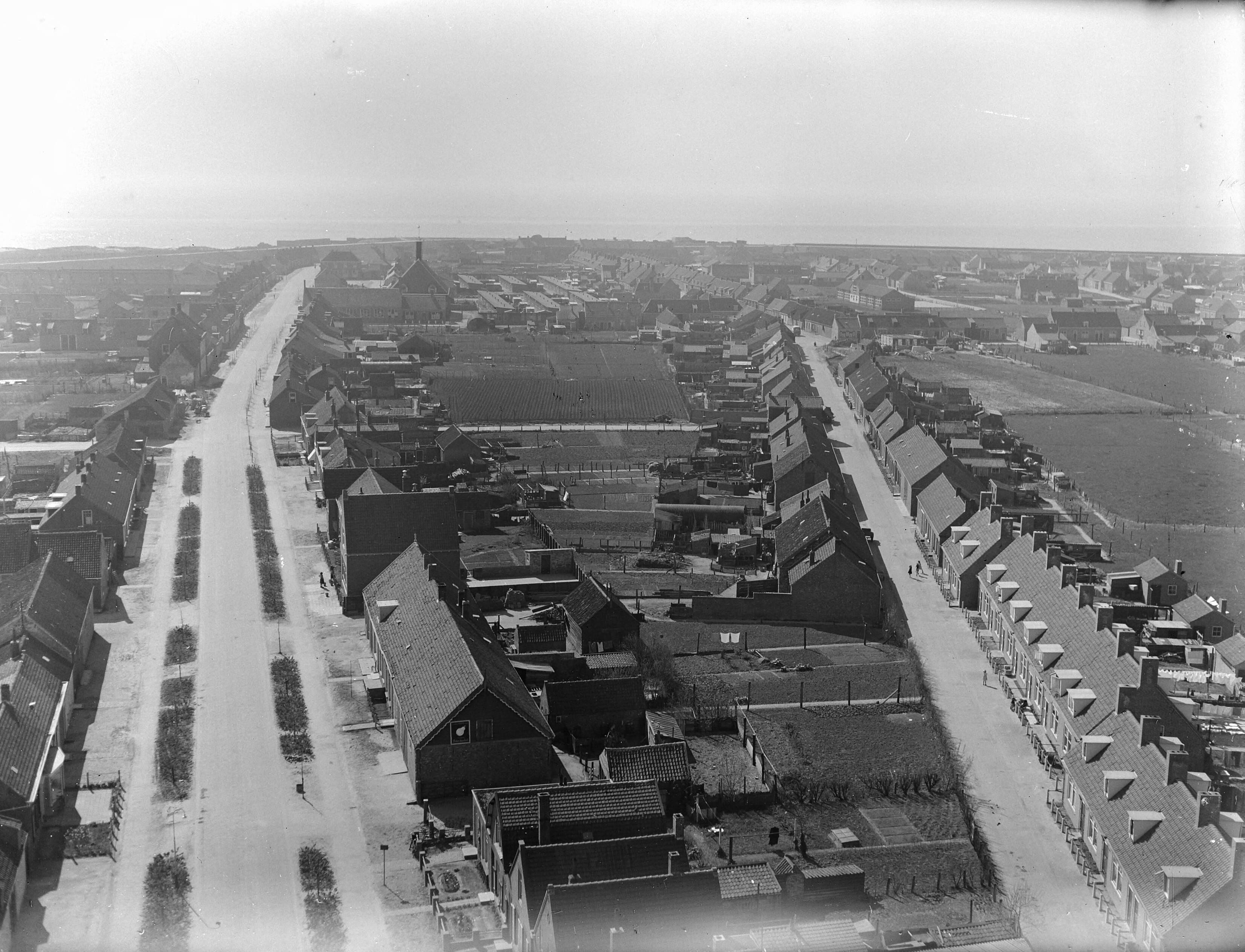 Fotocollectie Nederlandse Heidemaatschappij — Overzicht Westkapelle - Zeeland — Foto: Wassink, [...] / Heidemij. Licentie: Set B: Rechtenvrij / Publiek Domein. Bron: Nationaal Archief. http://hdl.handle.net/10648/ae7e5b6a-d0b4-102d-bcf8-003048976d84