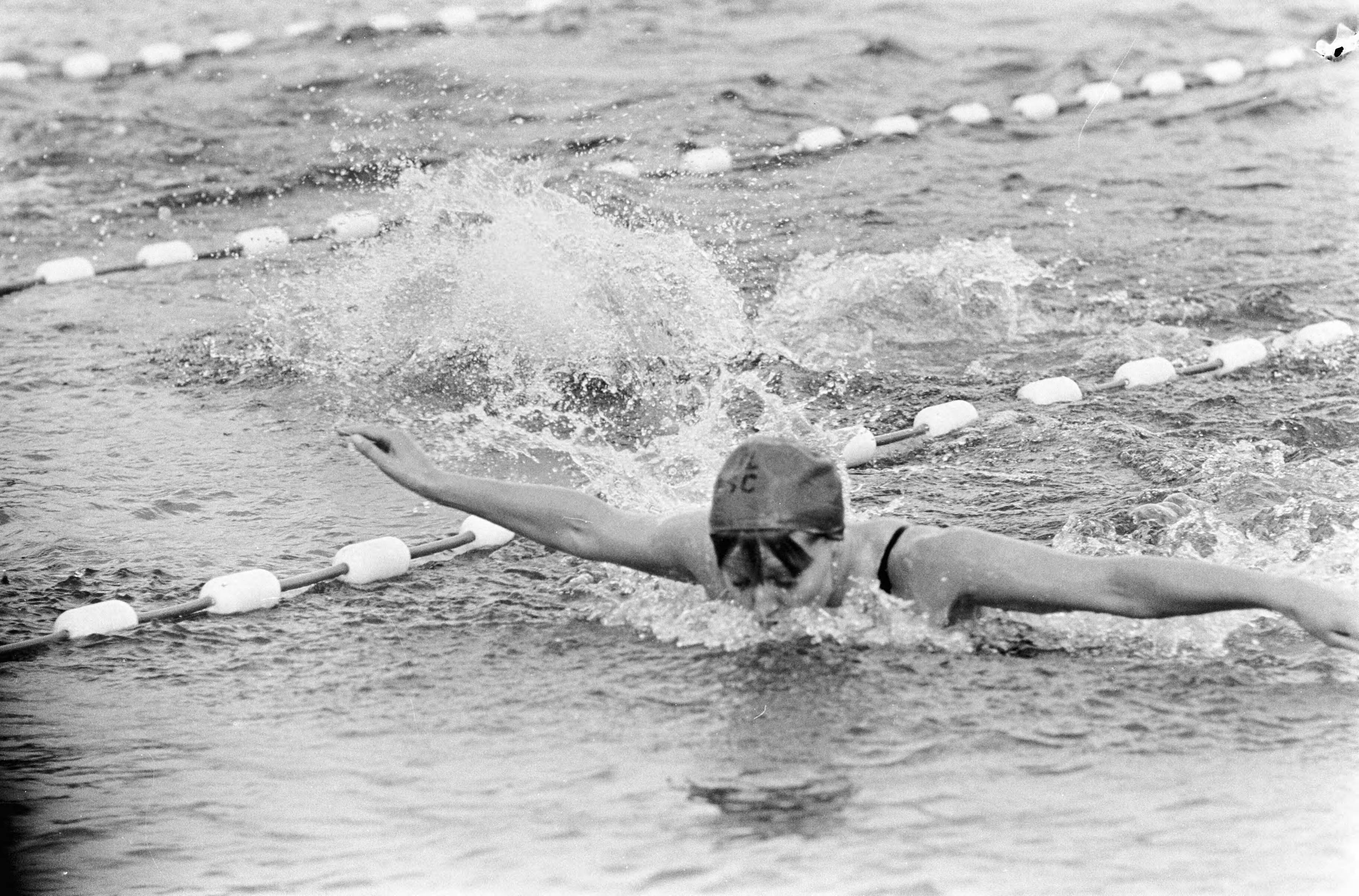 Fotocollectie Anefo — Nederland tegen Engeland zwemmen te Leeuwarden — Foto: Koch, Eric / Anefo. Licentie: Set B: Rechtenvrij / Publiek Domein. Bron: Nationaal Archief. http://hdl.handle.net/10648/aaf2f6b8-d0b4-102d-bcf8-003048976d84