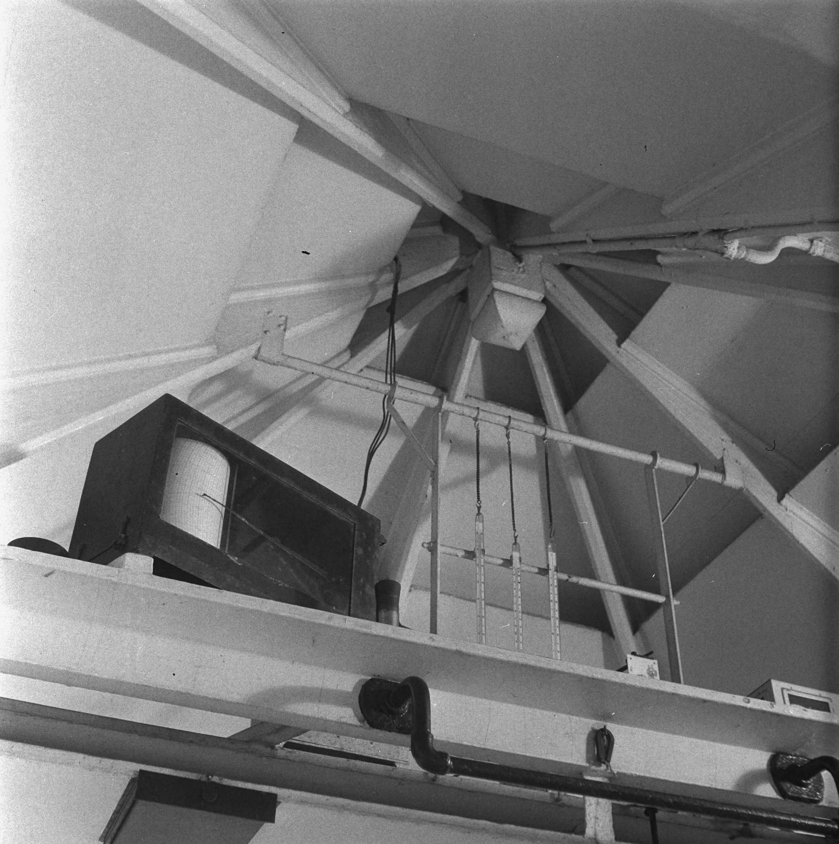 Fotocollectie Anefo — Meteorologisch Instituut te Den Bilt — Foto: Breijer, Charles / Anefo. Licentie: Set B: Rechtenvrij / Publiek Domein. Bron: Nationaal Archief. http://hdl.handle.net/10648/a89b1aee-d0b4-102d-bcf8-003048976d84