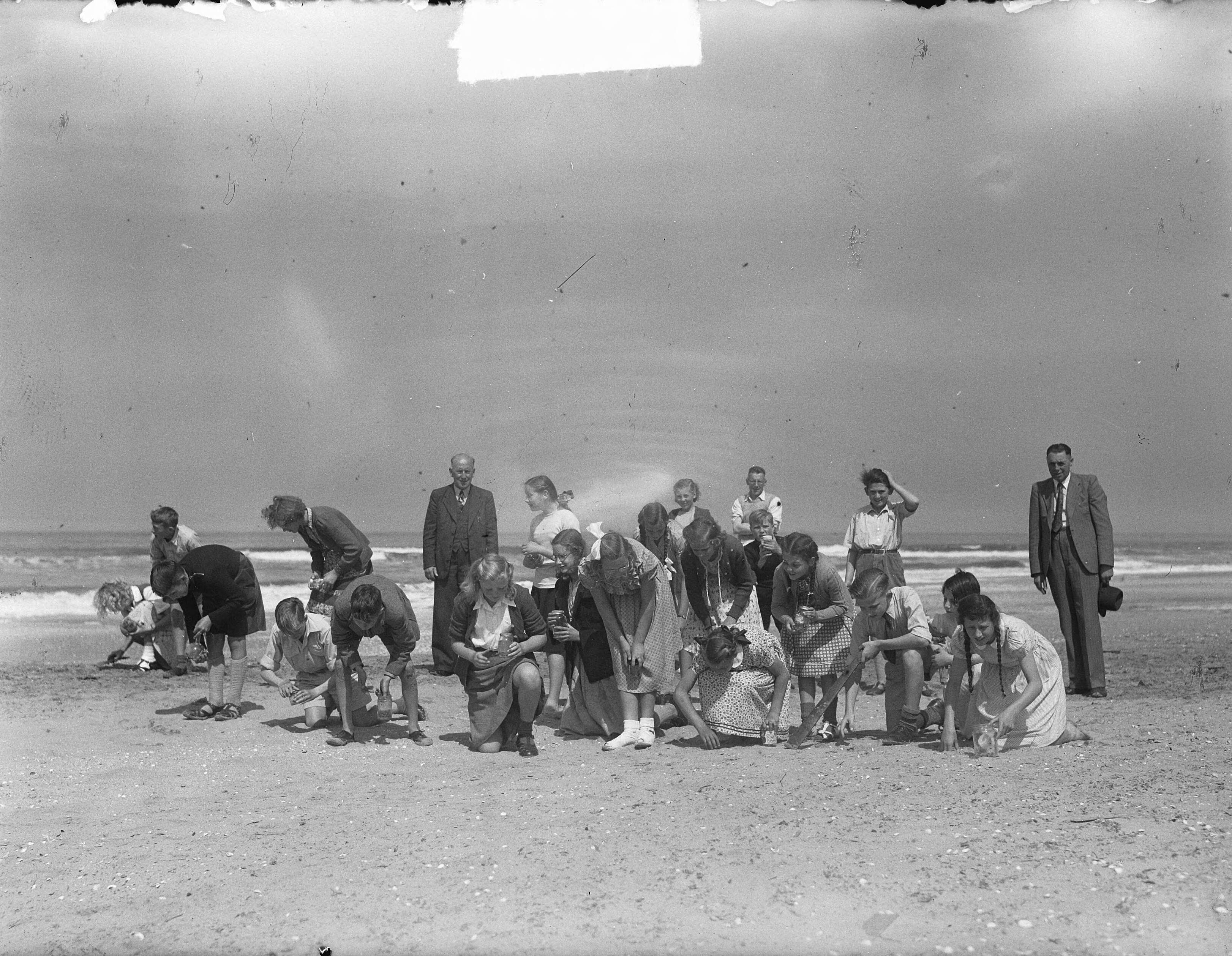 Coloradokevers in Hoedekenskerke (Zeeland) — Publiek zoekt naar coloradokevers op het strand van Zandvoort — Foto: Pot, Harry / Anefo. Licentie: Set B: Rechtenvrij / Publiek Domein. Bron: Nationaal Archief. http://hdl.handle.net/10648/a8d8f422-d0b4-102d-bcf8-003048976d84