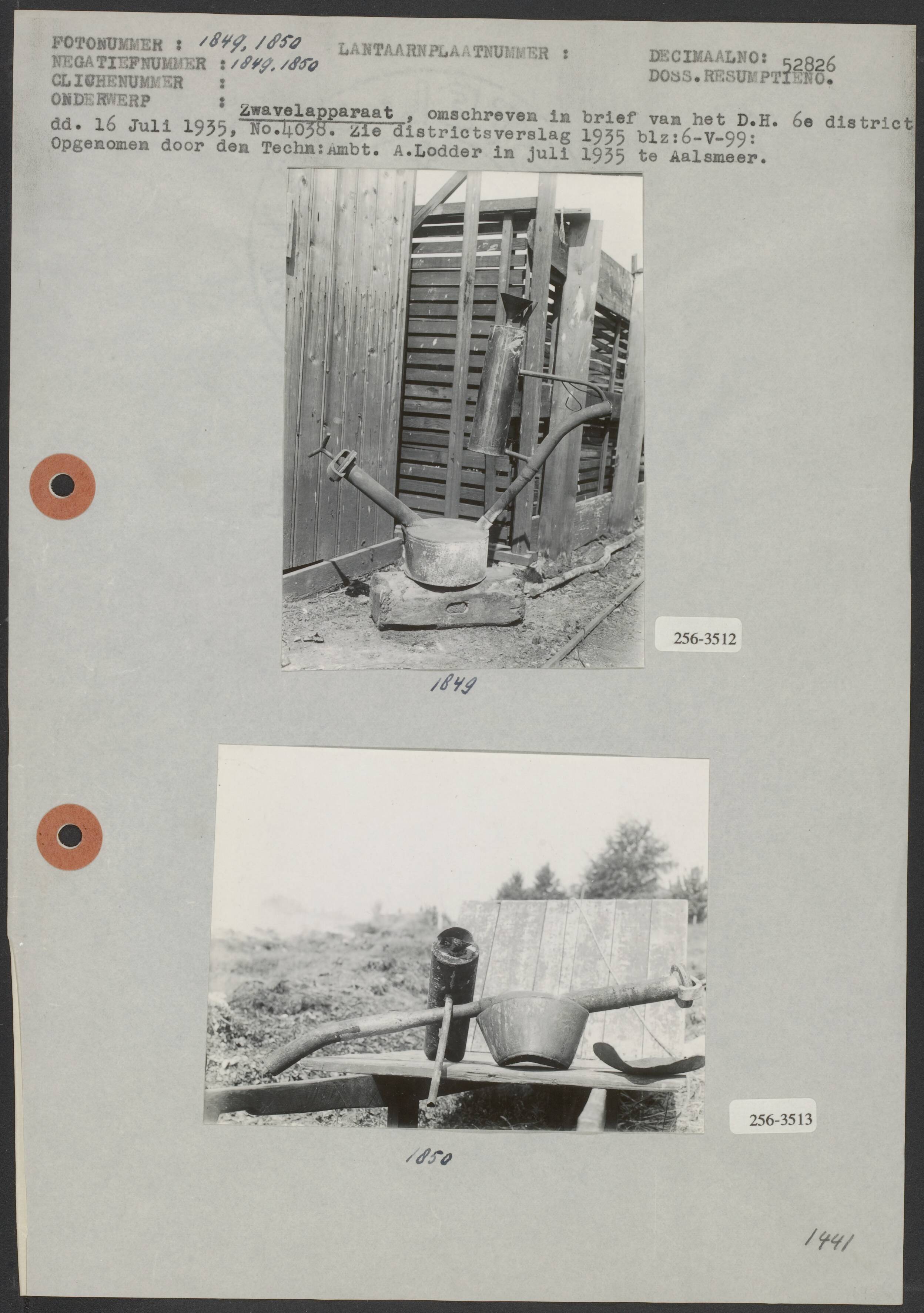 Zwavelapparaten — Foto 1: Zwavelapparaat, omschreven in de brief van het D.H. 6e district d.d. 16 juli 1935, nr. 4038 (zie Districtsverslag 1935 p. 6-V-99) (11,5x9 cm; A. Lodder) Foto 2: Zwavelapparaat, omschreven in de brief van het D.H. 6e district d.d. 16 juli 1935, nr. 4038 (zie Districtsverslag 1935 p. 6-V-99) (11,5x9 cm; A. Lodder) — Foto: Lodder, Aart / Arbeidsinpectie. Licentie: Set B: Rechtenvrij / Publiek Domein. Bron: Nationaal Archief. http://hdl.handle.net/10648/b01976a8-d0b4-102d-bcf8-003048976d84