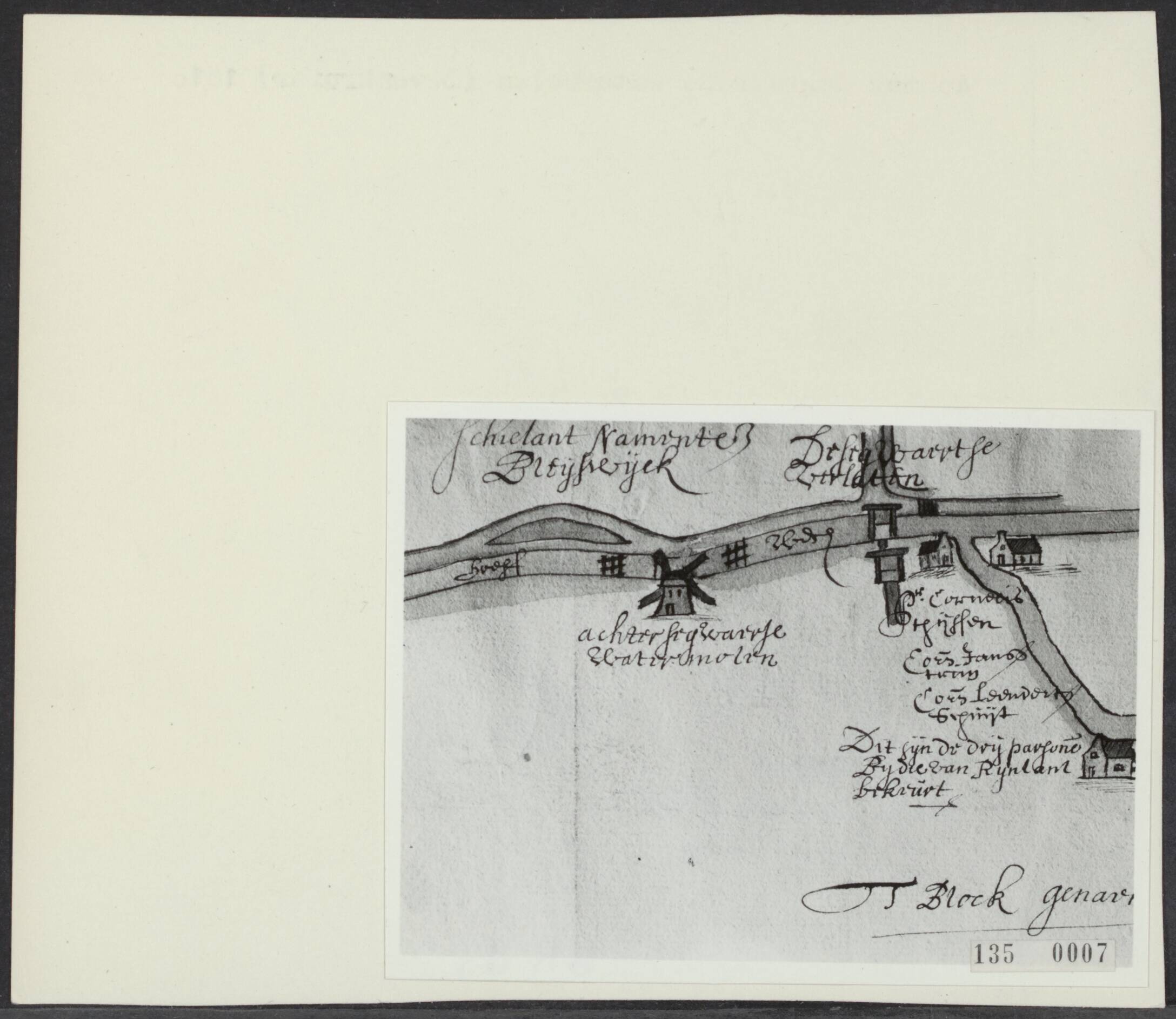 Fotocollectie Rijksvoorlichtingsdienst Eigen — Kaart van met de Achterzegwaartse watermolen(bovenkruier) uit 1618 — Foto: Rijksvoorlichtingsdienst (RVD). Licentie: Set B: Rechtenvrij / Publiek Domein. Bron: Nationaal Archief. http://hdl.handle.net/10648/af5f7a5a-d0b4-102d-bcf8-003048976d84