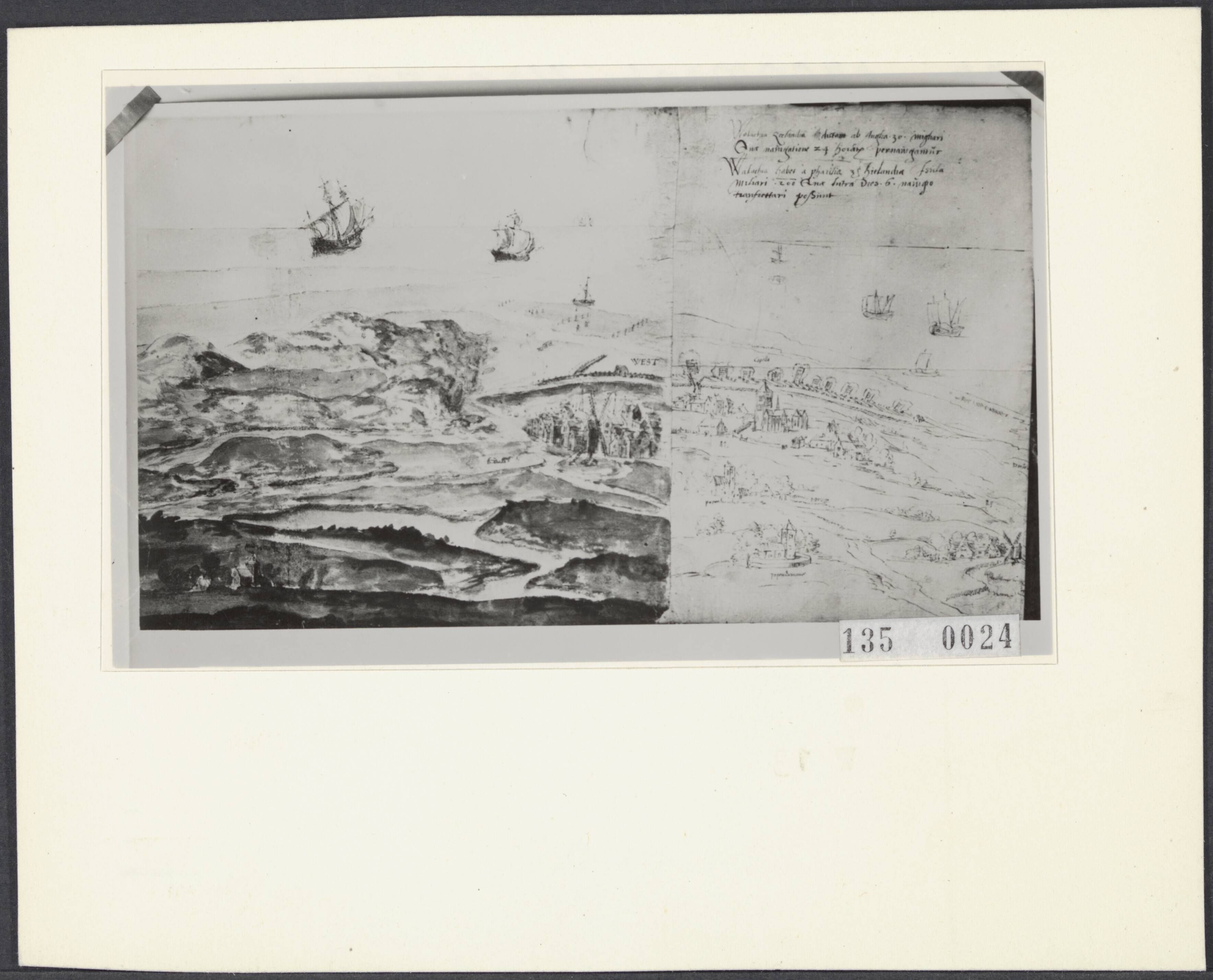 Fotocollectie Rijksvoorlichtingsdienst Eigen — Detail uit panorama van Walcheren ook wel genoemd "De Zelandiae Descriptio" van Antoon van den Wijngaarde uit ca. 1550: Westkapelle en omgeving — Foto: Rijksvoorlichtingsdienst (RVD). Licentie: Set B: Rechtenvrij / Publiek Domein. Bron: Nationaal Archief. http://hdl.handle.net/10648/af5f8c2a-d0b4-102d-bcf8-003048976d84