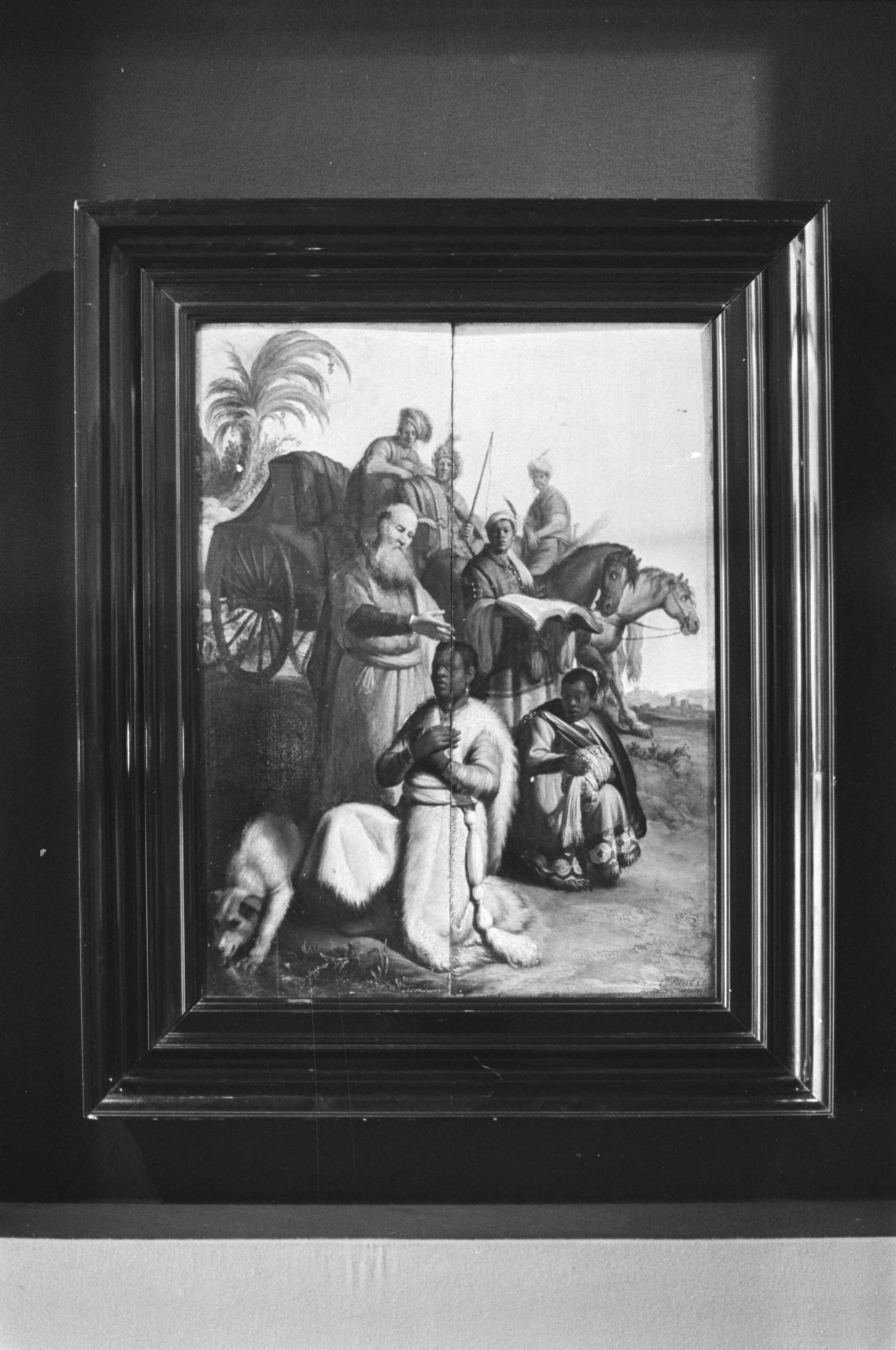 Fotocollectie Anefo — Persconferentie nieuwe Rembrandt "de doop van de kamerling" in Aartsbissch. Museum in Utrecht; conservator Defoer bij het schilderij / — Foto: Mieremet, Rob / Anefo. Licentie: Set B: Rechtenvrij / Publiek Domein. Bron: Nationaal Archief. http://hdl.handle.net/10648/ac805264-d0b4-102d-bcf8-003048976d84