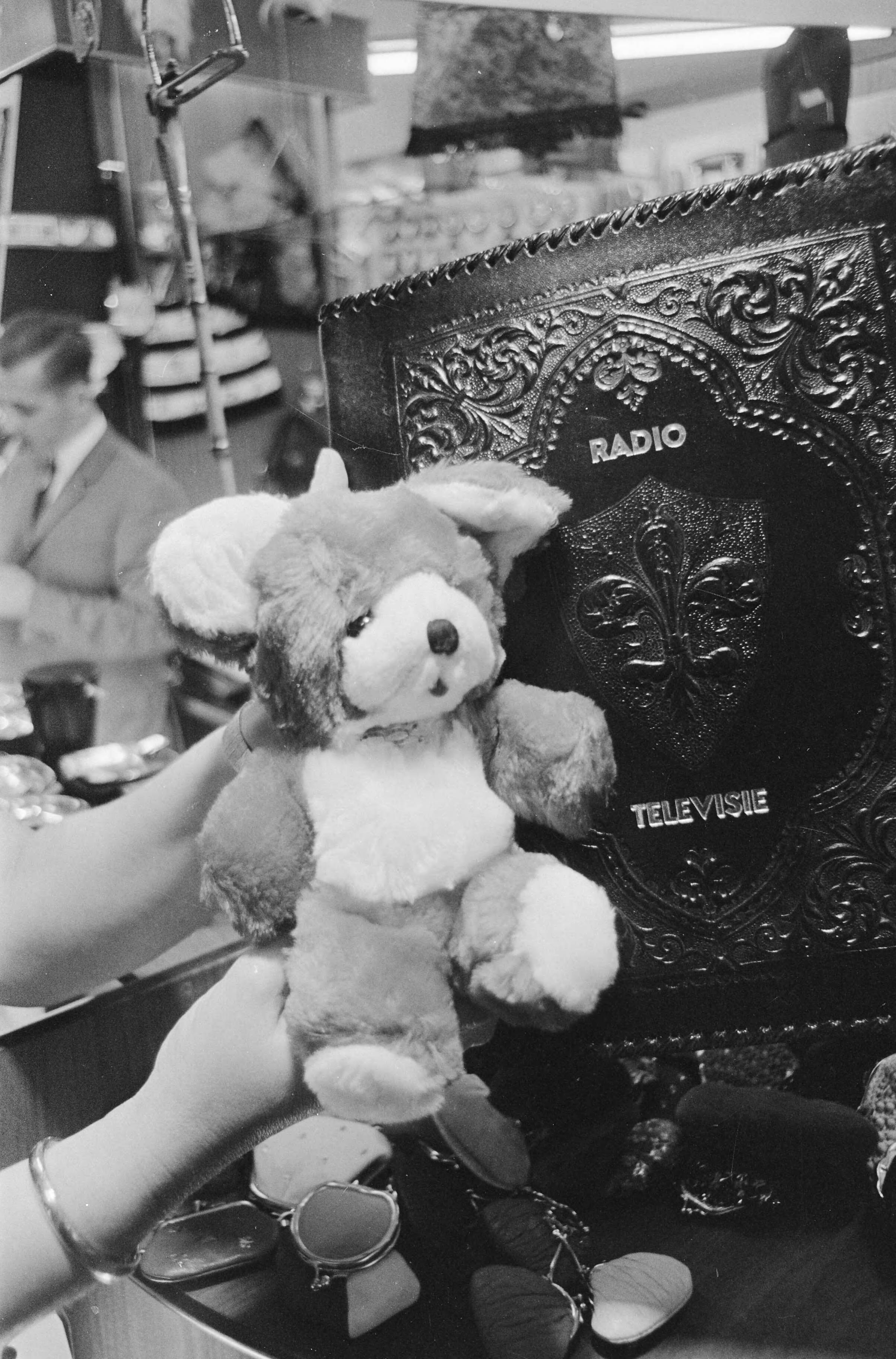 Fotocollectie Anefo — Najaarsbeurs Utrecht. Een beer met ingebouwde radiotransistor — Foto: Nijs, Jac. de / Anefo. Licentie: Set B: Rechtenvrij / Publiek Domein. Bron: Nationaal Archief. http://hdl.handle.net/10648/ab261d04-d0b4-102d-bcf8-003048976d84