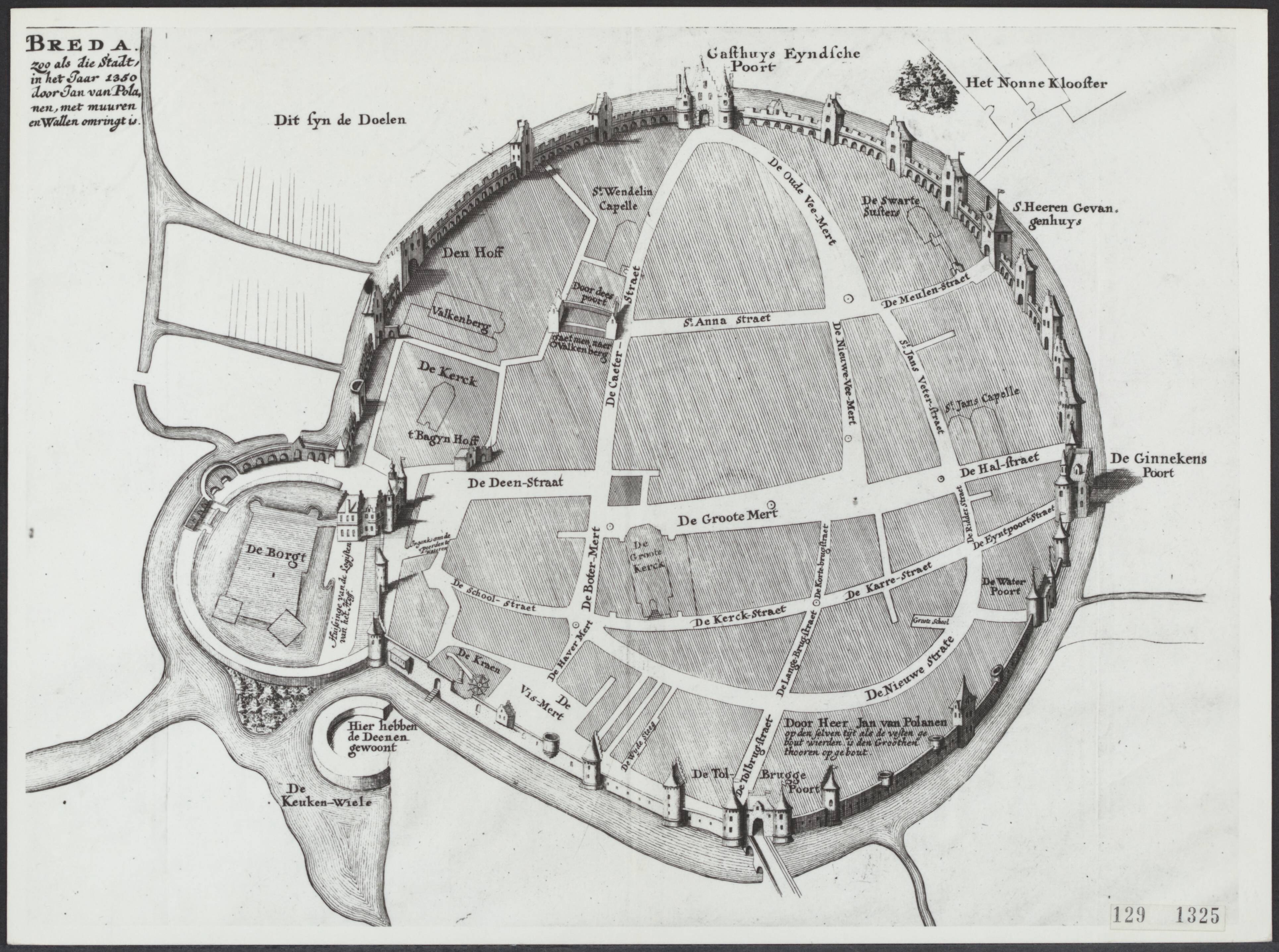 Fotocollectie Rijksvoorlichtingsdienst Eigen — Kaart van Breda (ca. 1530) — Foto: Rijksvoorlichtingsdienst (RVD). Licentie: Set B: Rechtenvrij / Publiek Domein. Bron: Nationaal Archief. http://hdl.handle.net/10648/af4956bc-d0b4-102d-bcf8-003048976d84