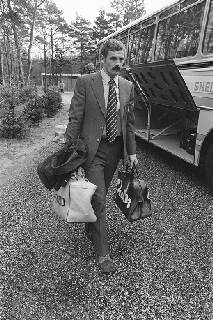 Feyenoord in trainingskamp in Zeist; nr. 3 Posthumus bij aankomst