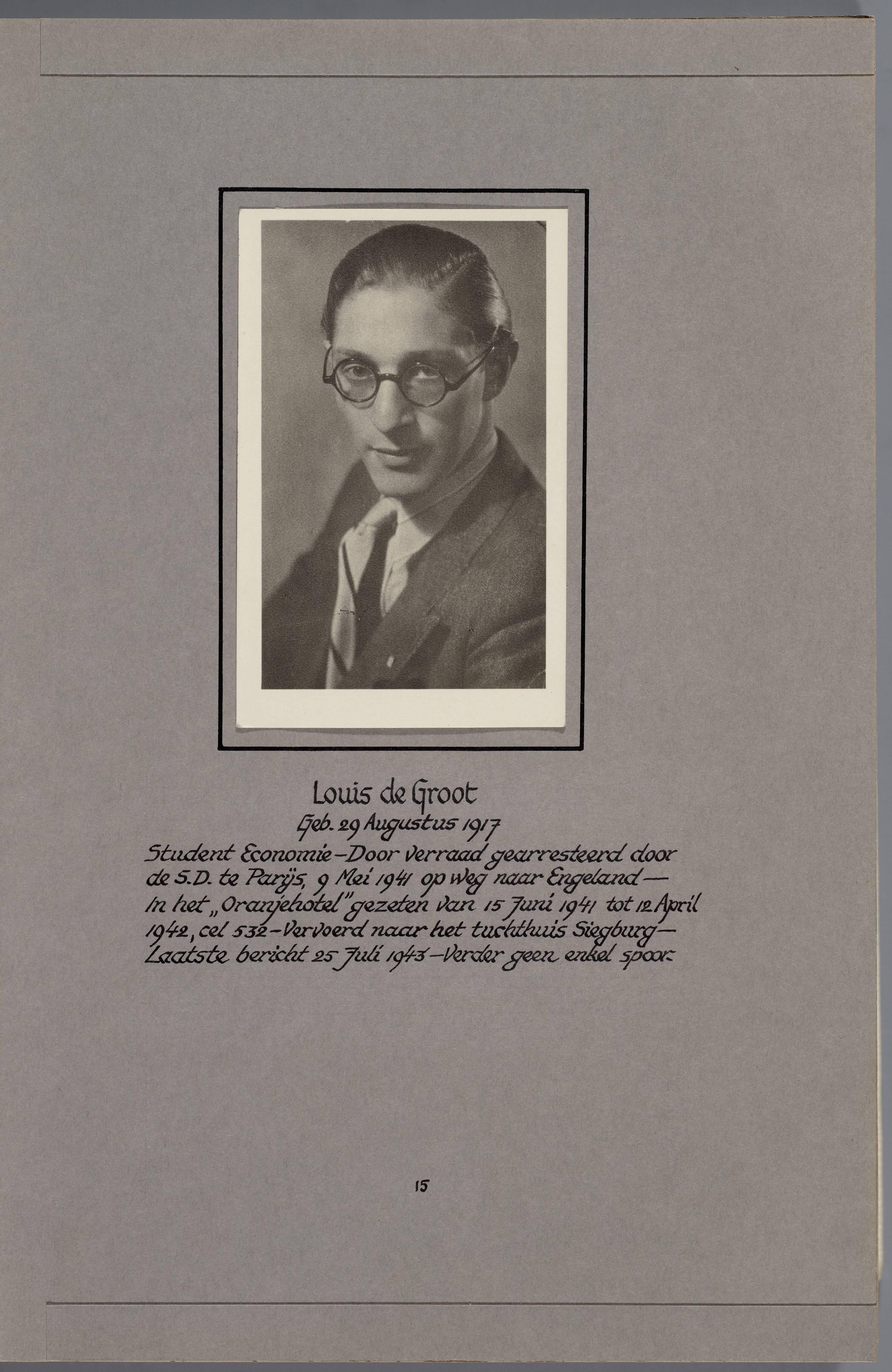 Stichting Oranjehotel: Doodenboeken Louis de Groot