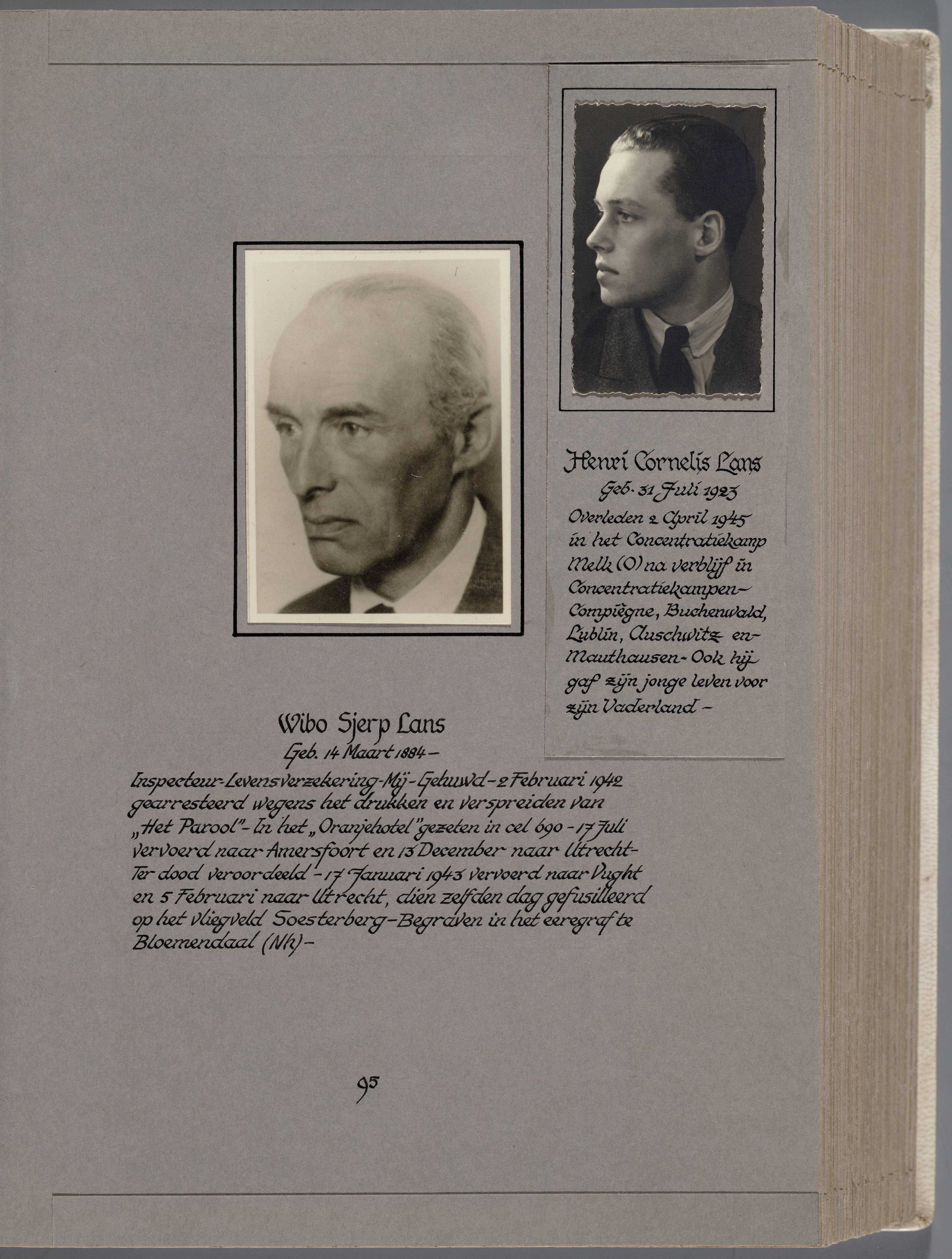 Stichting Oranjehotel: Doodenboeken Henri Cornelis Lans