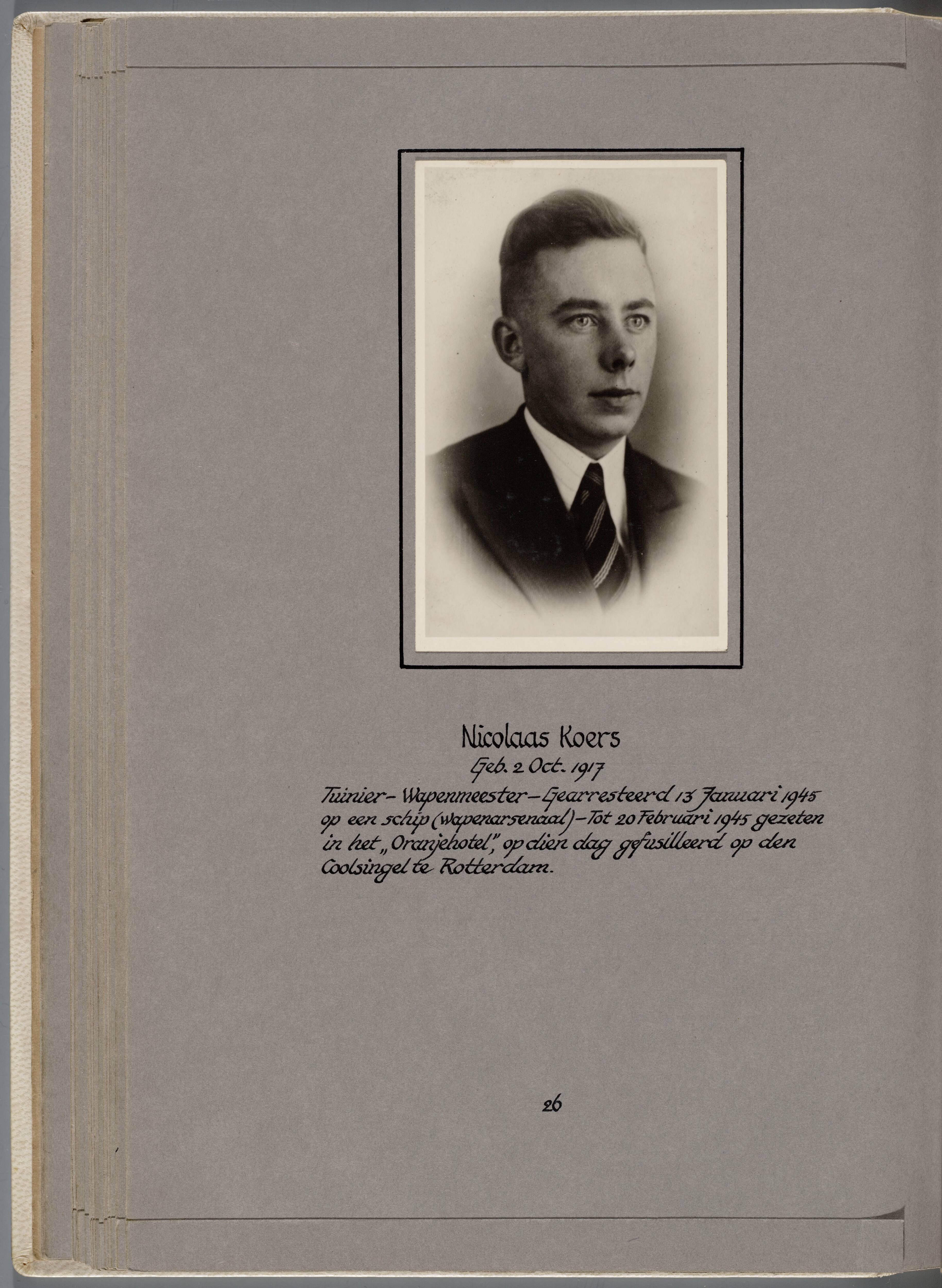 Stichting Oranjehotel: Doodenboeken Nicolaas Koers