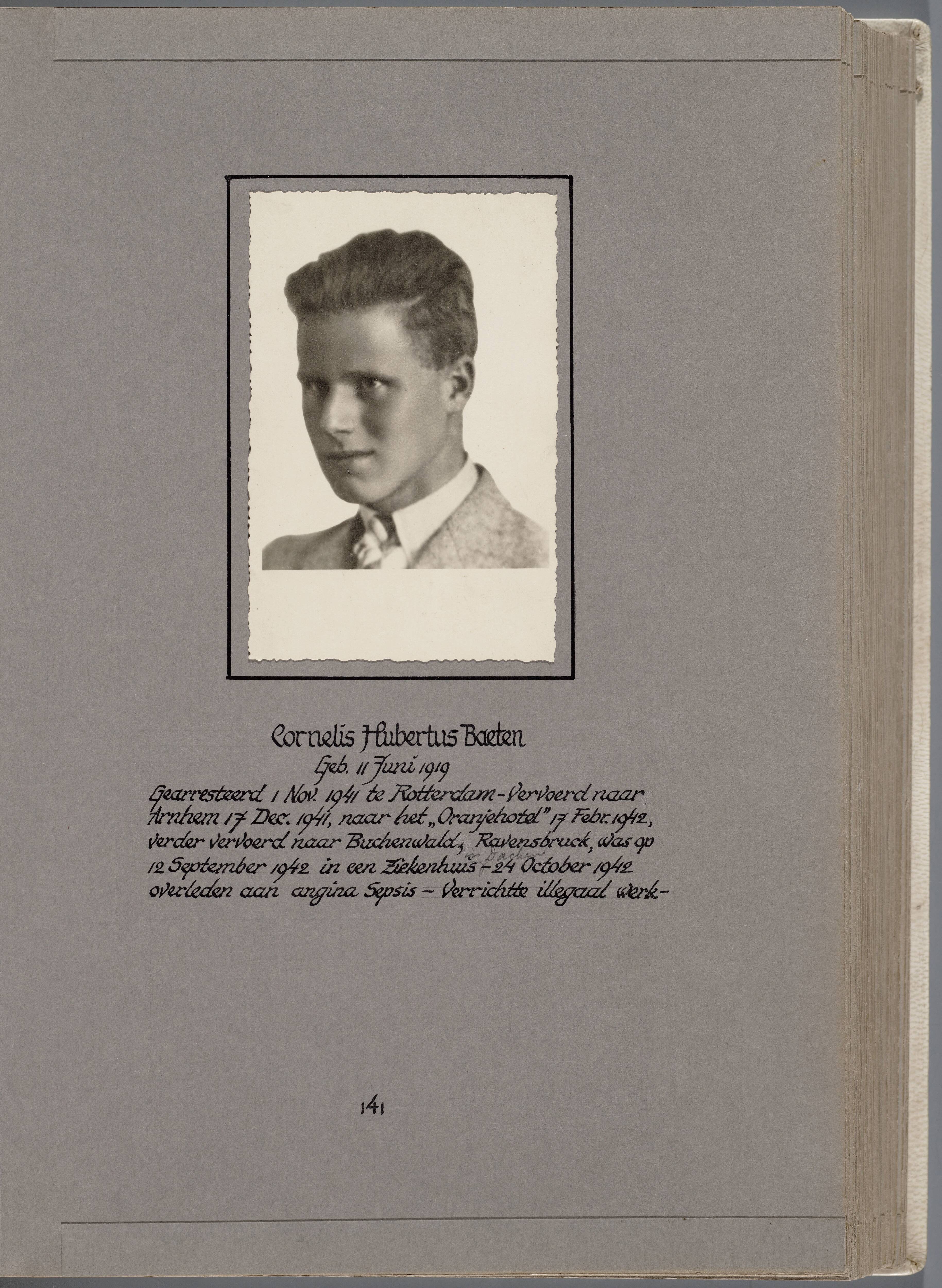 Stichting Oranjehotel: Doodenboeken Cornelis Hubertus Baeten