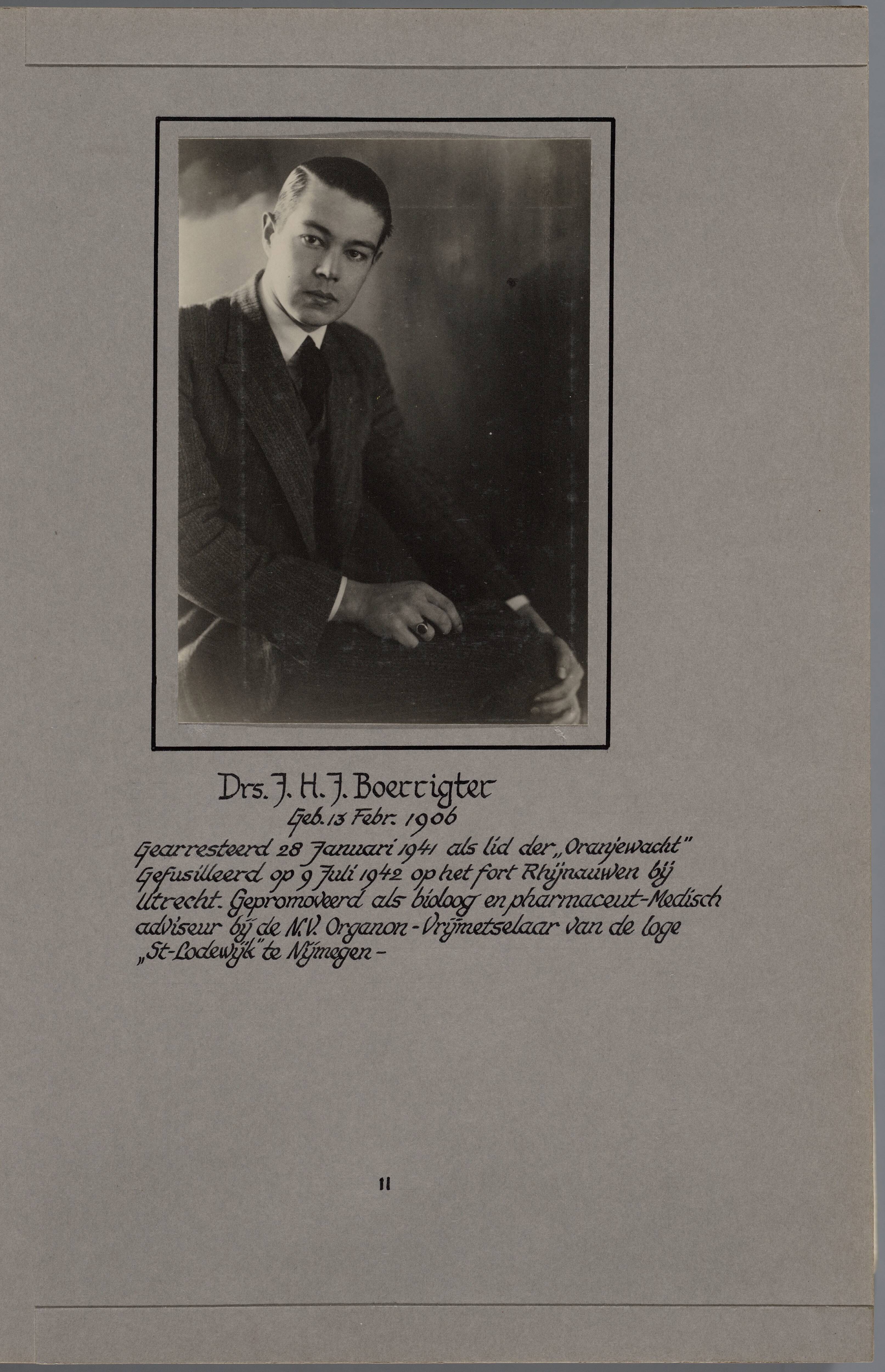 Stichting Oranjehotel: Doodenboeken Johannes Herman Jacobus Boerrigter