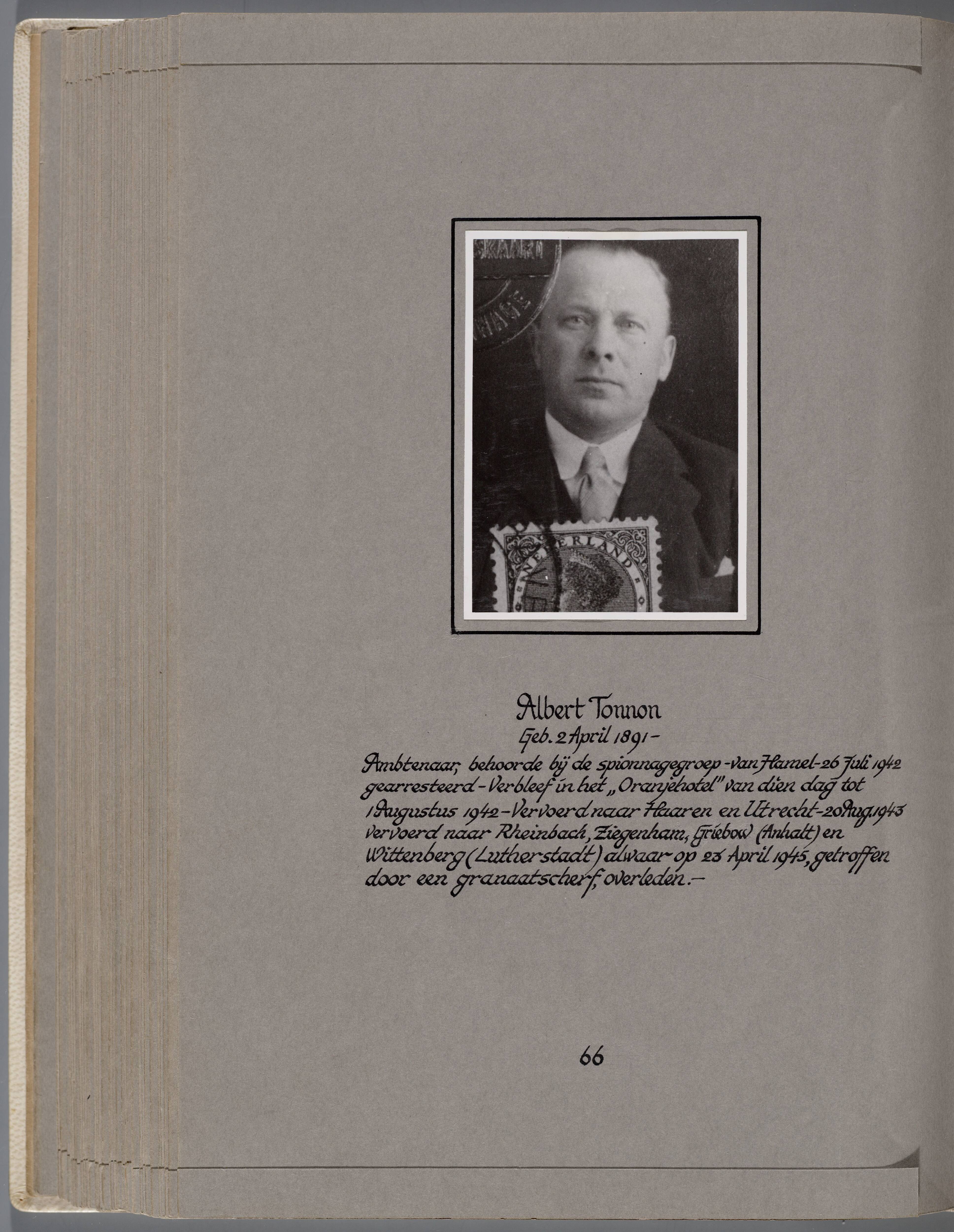 Stichting Oranjehotel: Doodenboeken Albert Tonnon