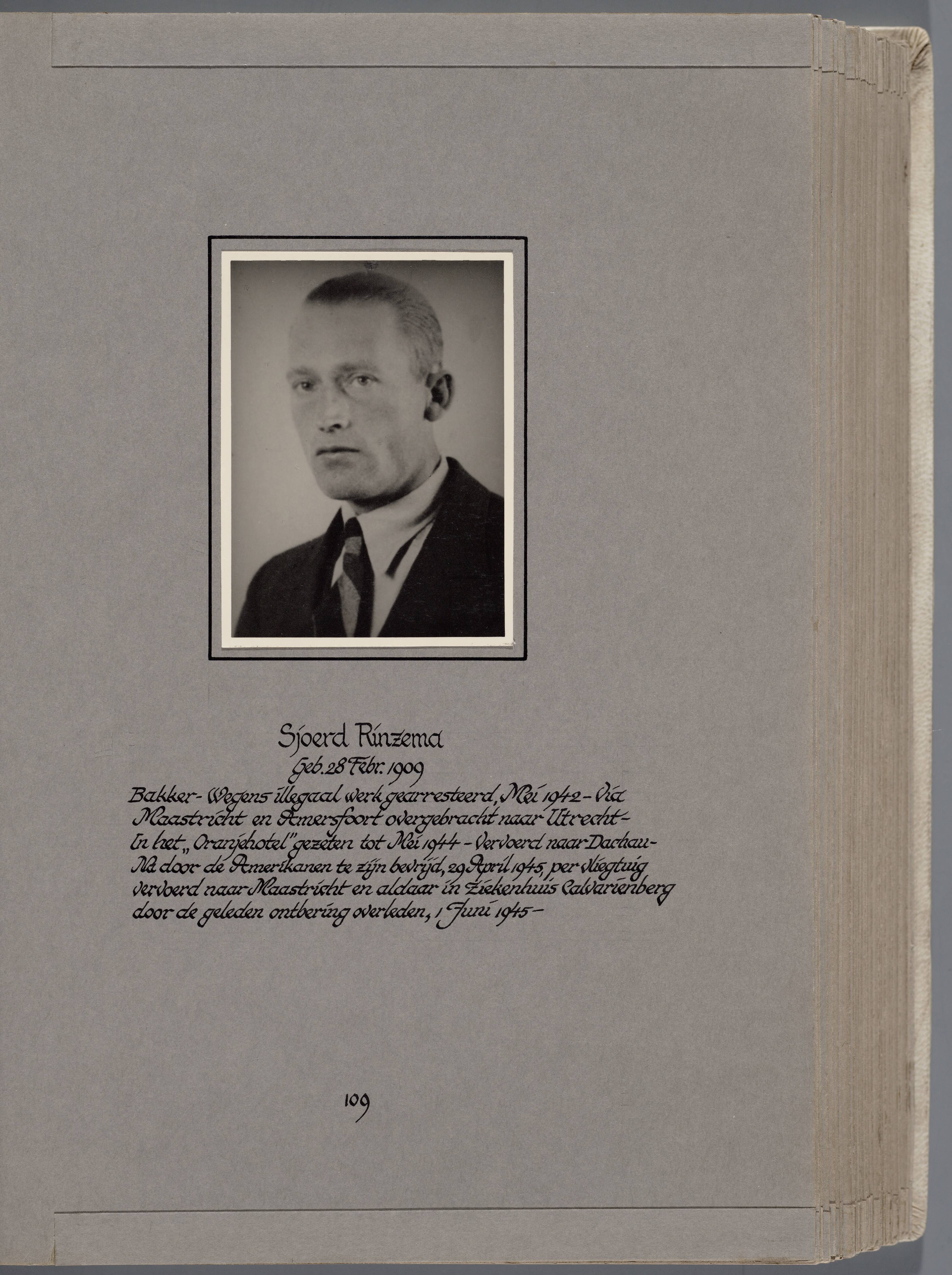 Stichting Oranjehotel: Doodenboeken Sjoerd Rinzema