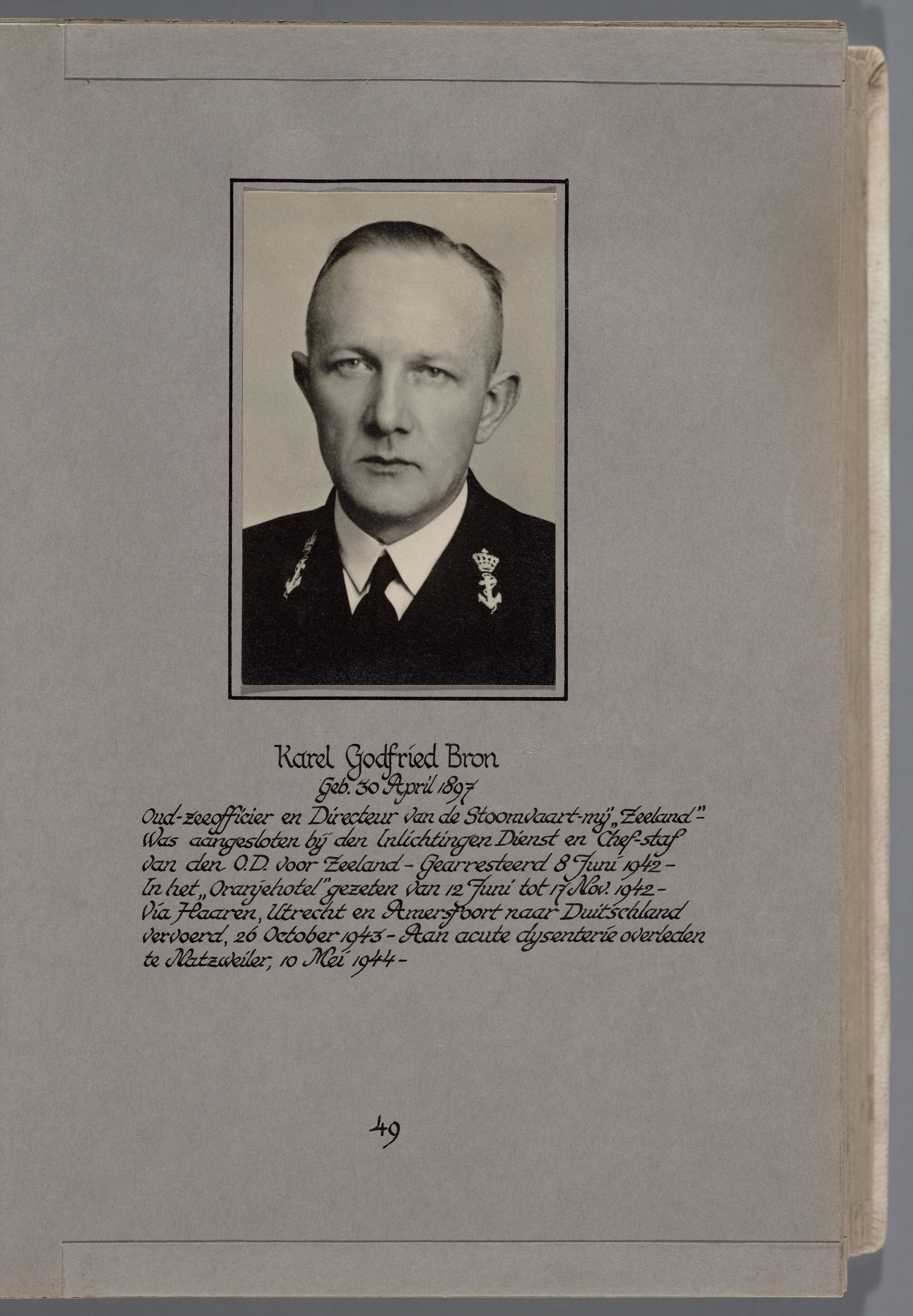 Stichting Oranjehotel: Doodenboeken Karel Godfried Bron