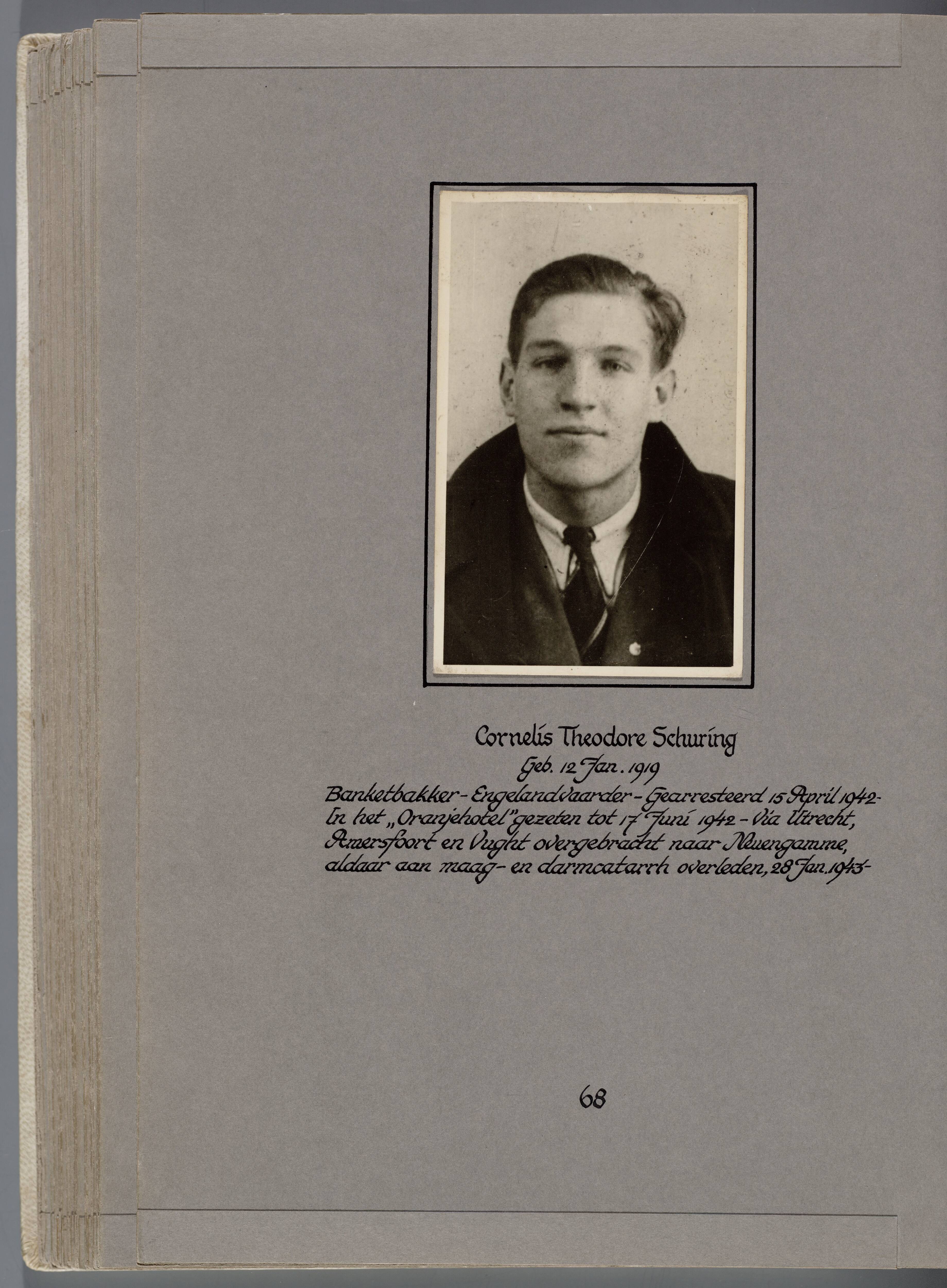 Stichting Oranjehotel: Doodenboeken Cornelis Theodore Schuring