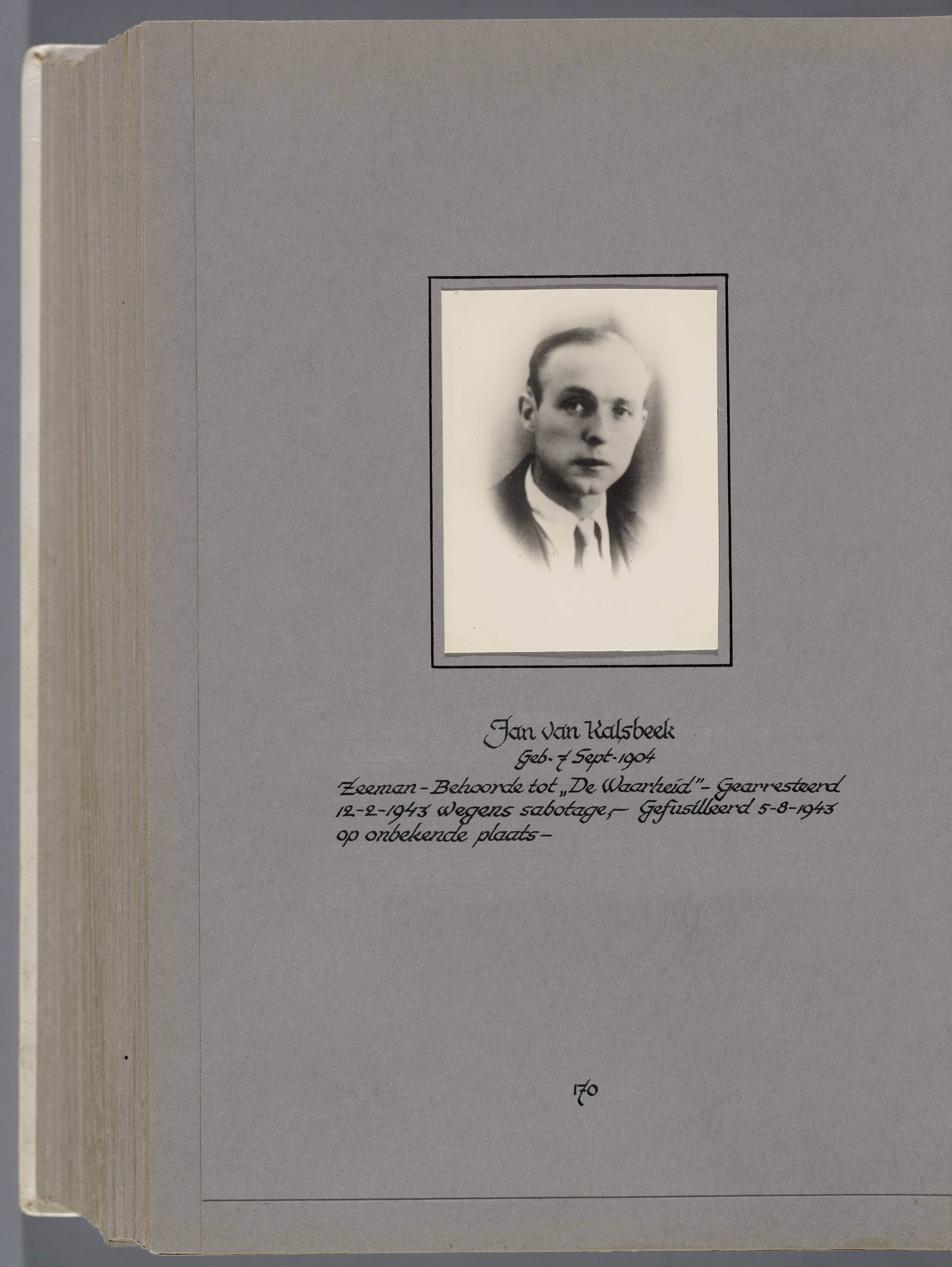 Stichting Oranjehotel: Doodenboeken Jan van Kalsbeek