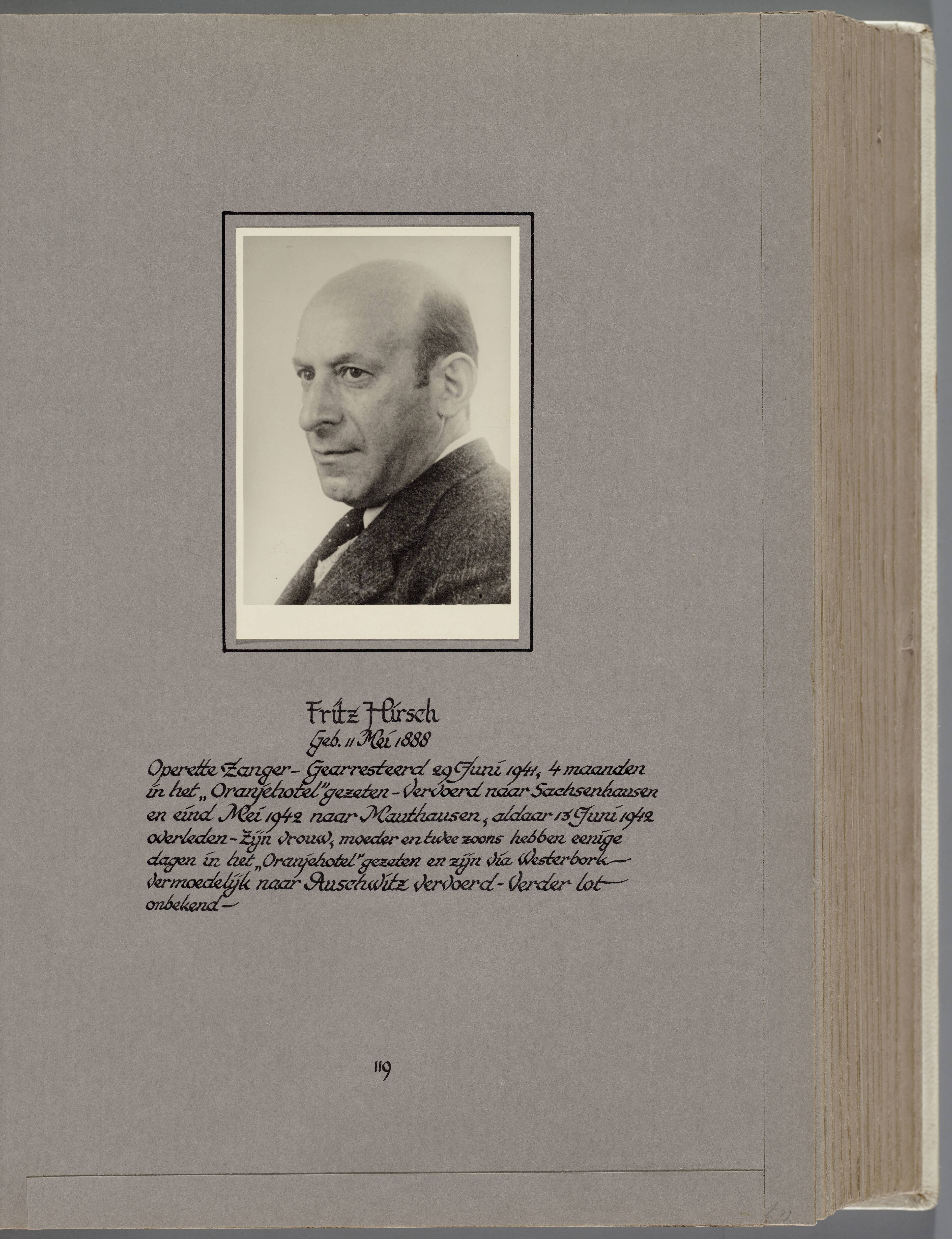 Stichting Oranjehotel: Doodenboeken Fritz Hirsch