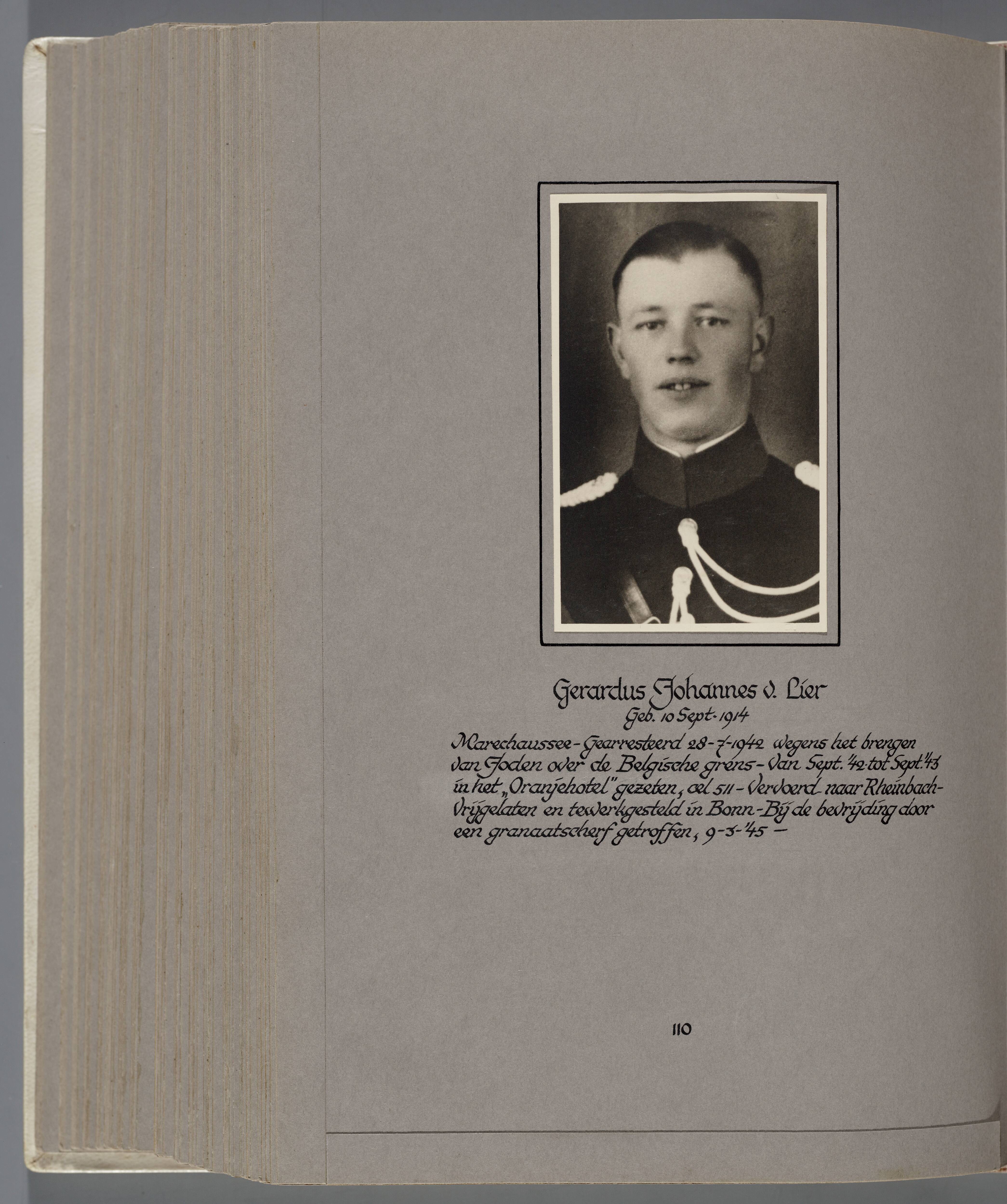 Stichting Oranjehotel: Doodenboeken Gerardus Johannes van Lier